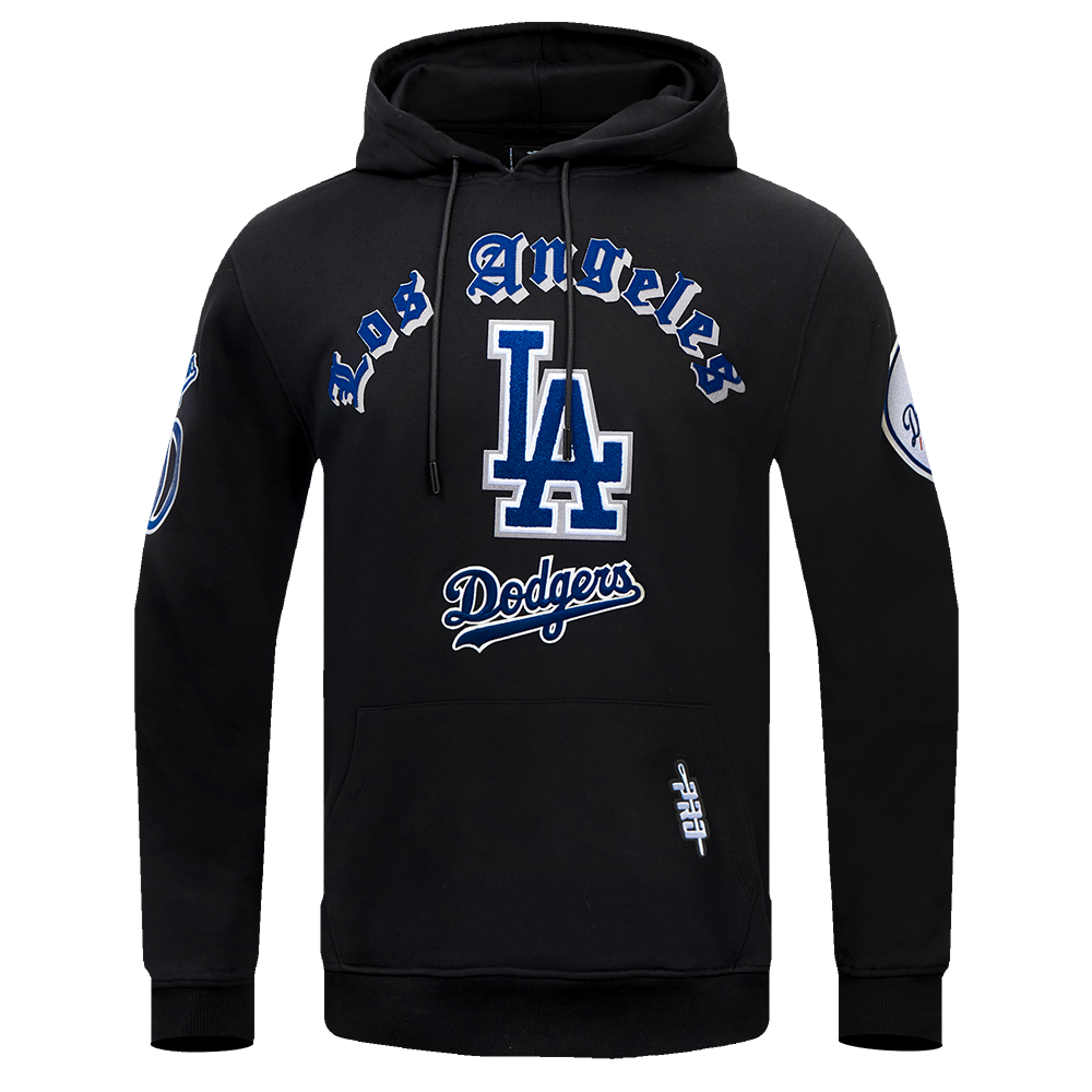 Pro Standard Men's MLB Los Angeles Dodgers Old English PO Hoodie -Black - BLACK Thumbnail View 1