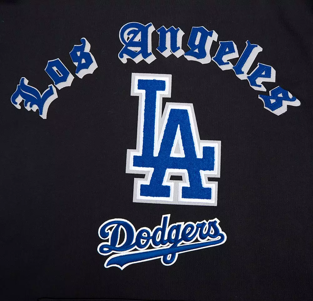 Pro Standard Men's MLB Los Angeles Dodgers Old English PO Hoodie - Black - BLACK