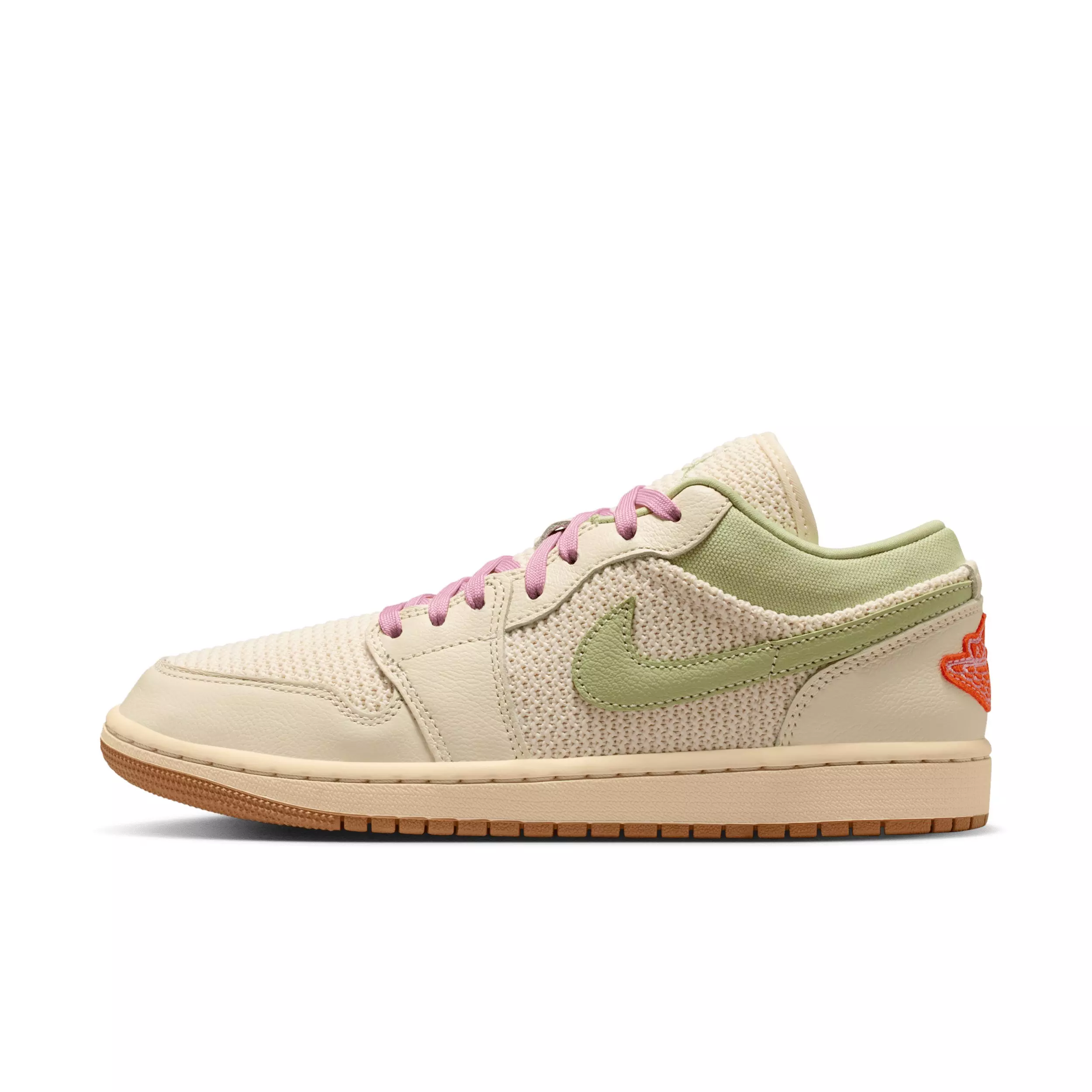 Jordan 1 Low SE "Sail/Olive Aura/Pearl White/Iced Carmine" Women's Shoe - SAIL/OLIVE/PEARL/CARMINE