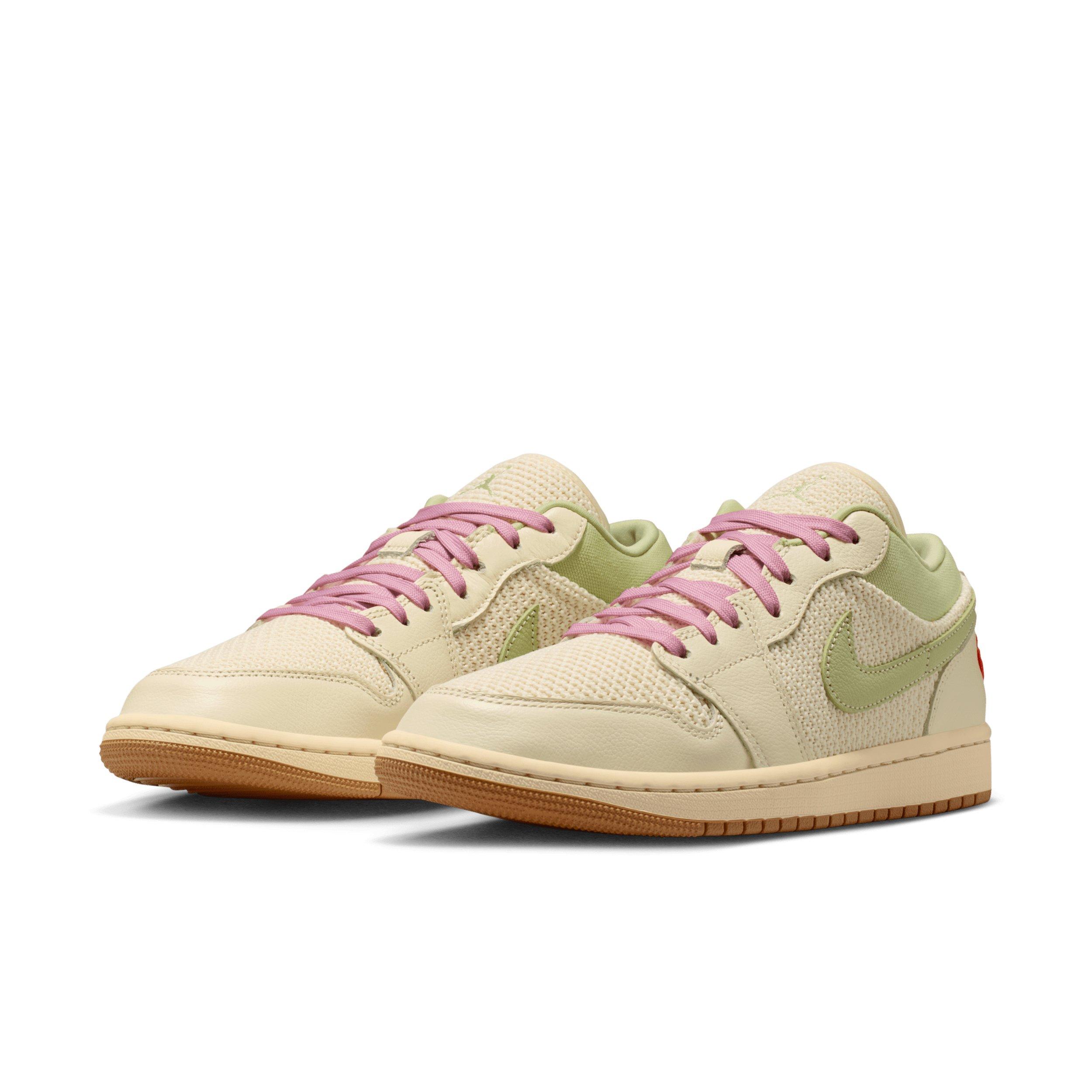 Jordan 1 Low SE "Sail/Olive Aura/Pearl White/Iced Carmine" Women's Shoe - SAIL/OLIVE/PEARL/CARMINE Thumbnail View 3