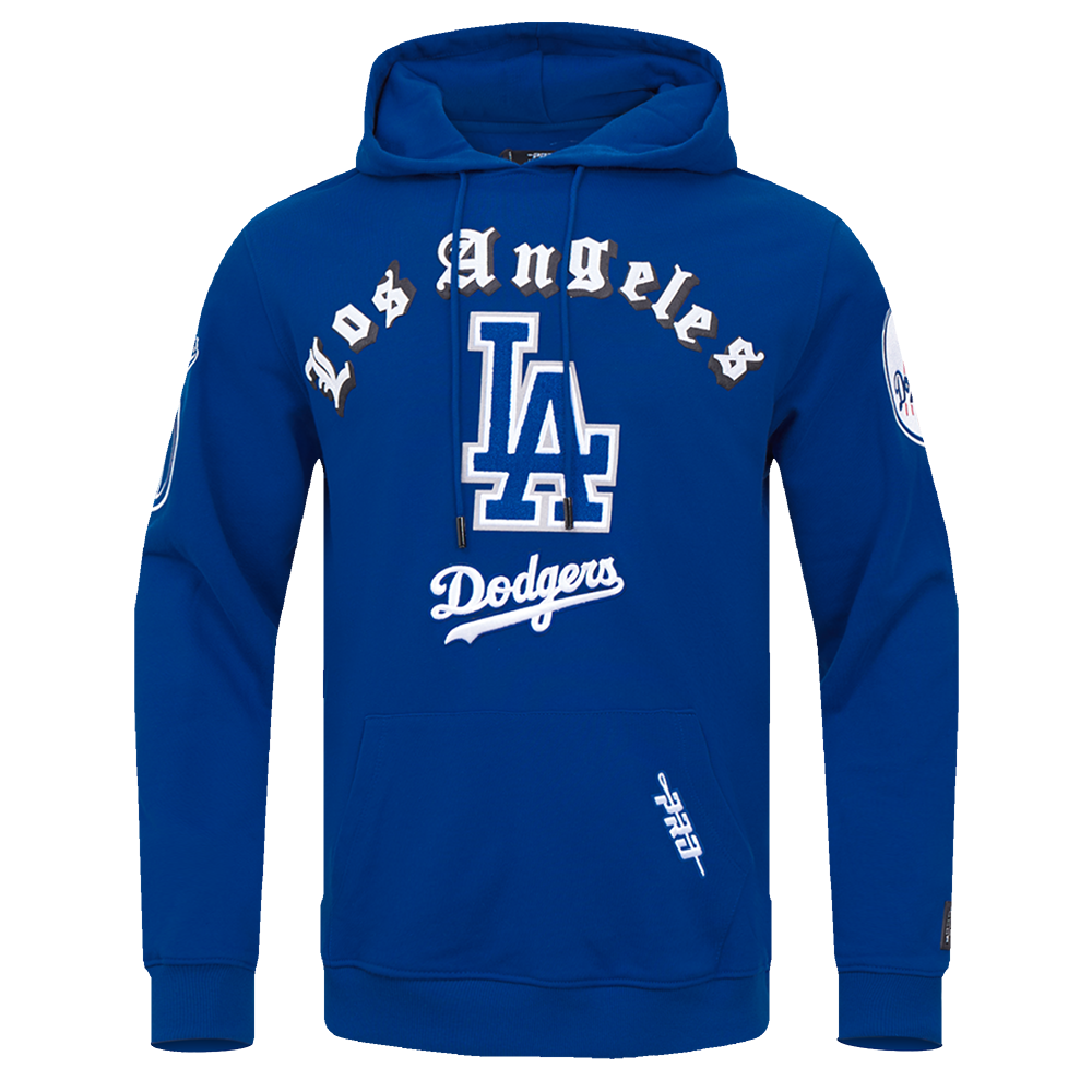 Pro Standard Men's MLB Los Angeles Dodgers Old English PO Hoodie -Blue - BLUE Thumbnail View 1