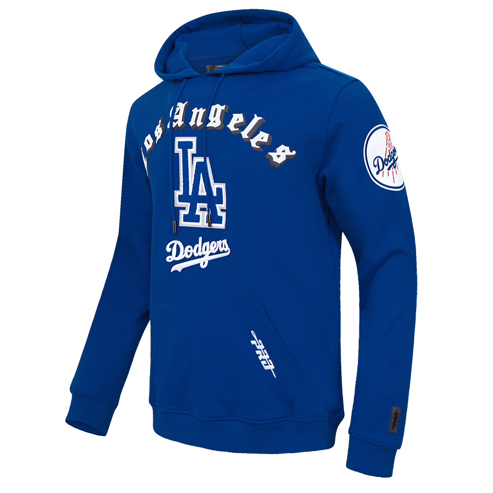Pro Standard Men's MLB Los Angeles Dodgers Old English PO Hoodie -Blue - BLUE Thumbnail View 3