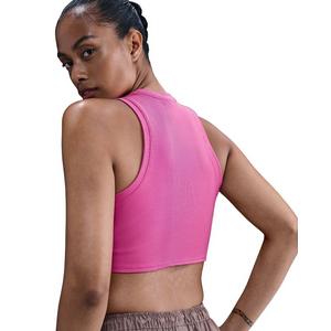 Nike Women's Sportswear Chill Knit Tight Cropped Mini-Rib Tank Top -Pink