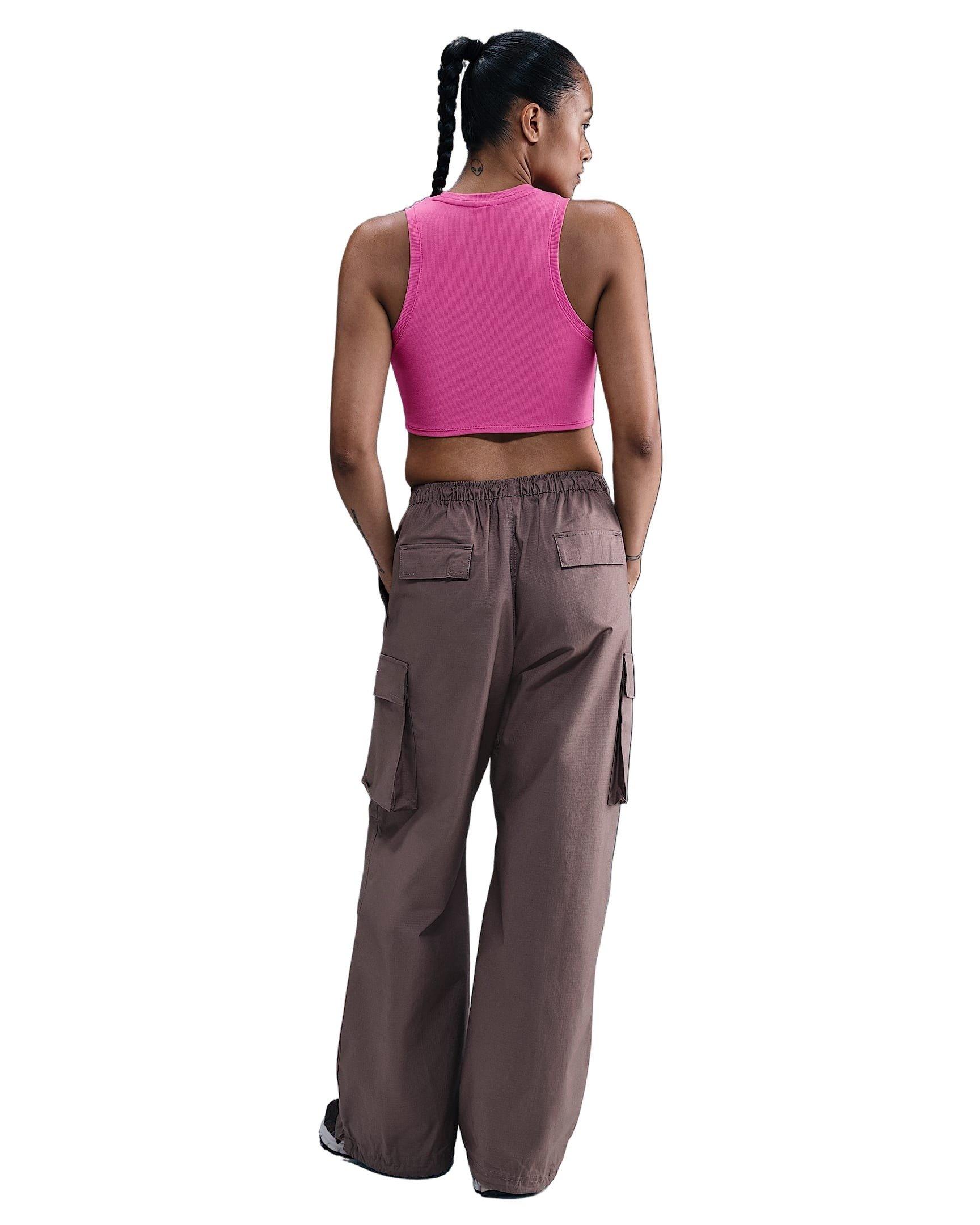 Nike Women's Sportswear Chill Knit Tight Cropped Mini-Rib Tank Top - Pink - PINK