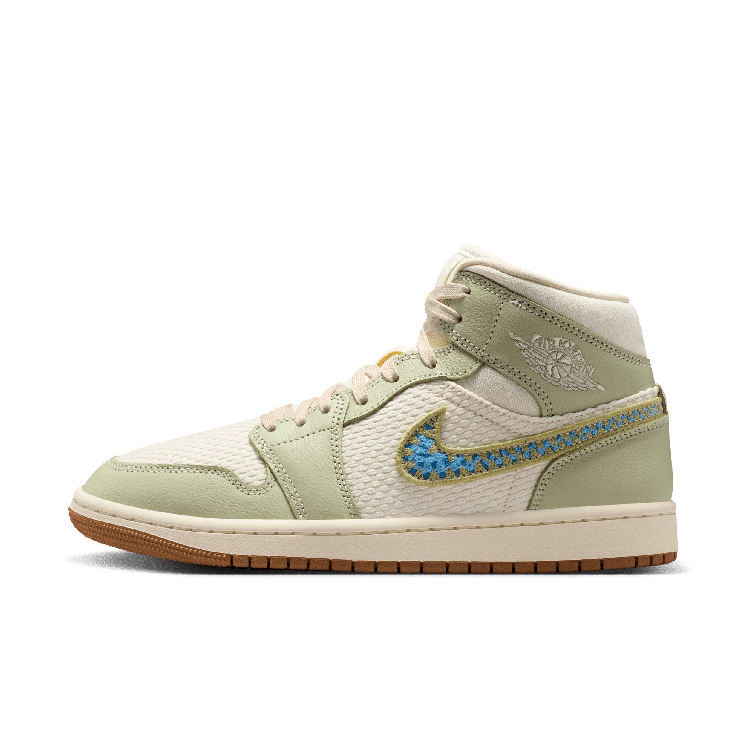 Jordan 1 Mid SE "Olive Aura/Lawn/University Blue/Pearl White" Women's Shoe - OLIVE/LAWN/BLUE/WHITE Thumbnail View 2