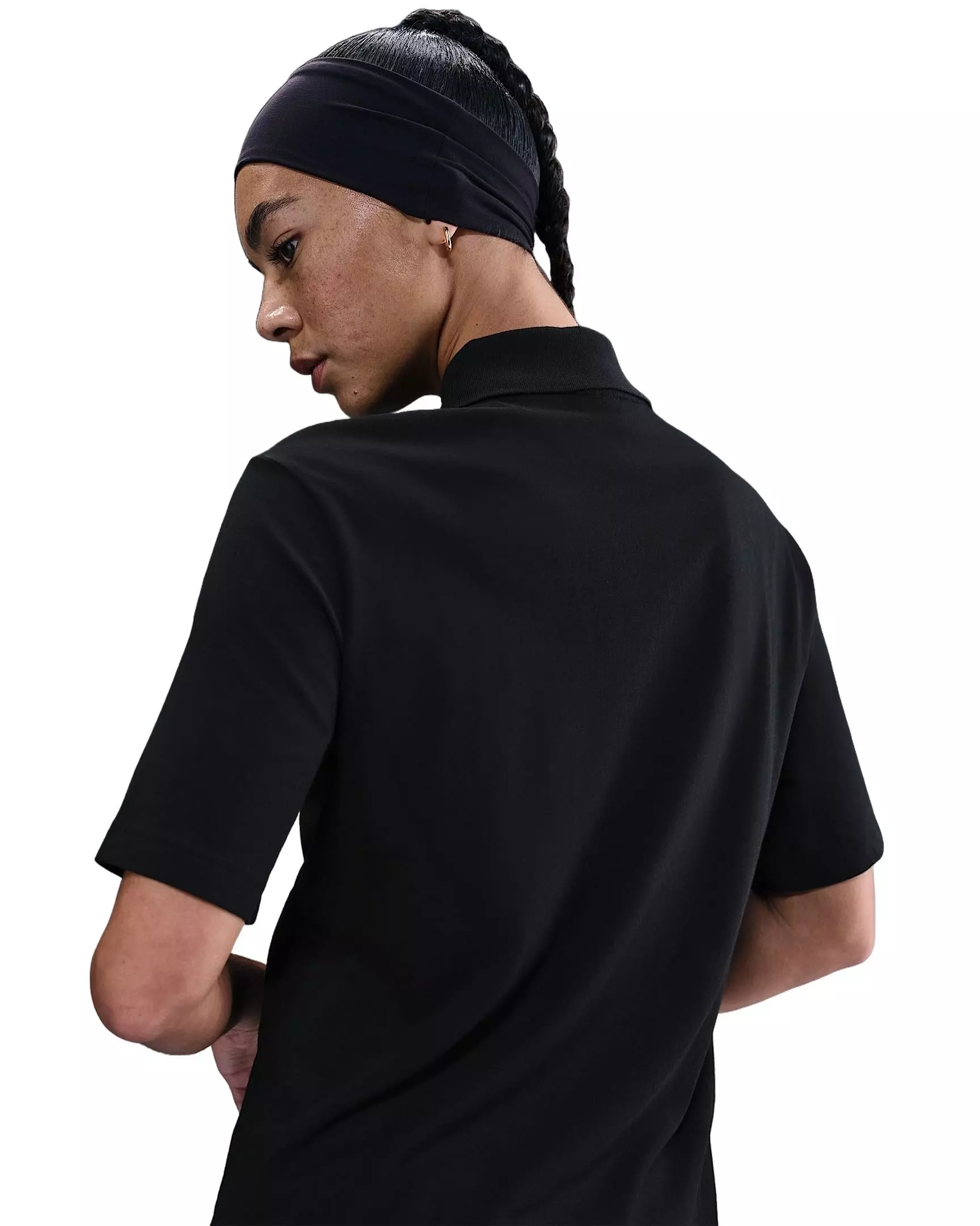 Nike Women's Sportswear Essential Short-Sleeve Polo Dress - Black - BLACK