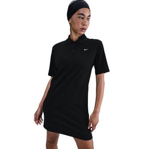 Nike Women's Sportswear Essential Short-Sleeve Polo Dress -Black