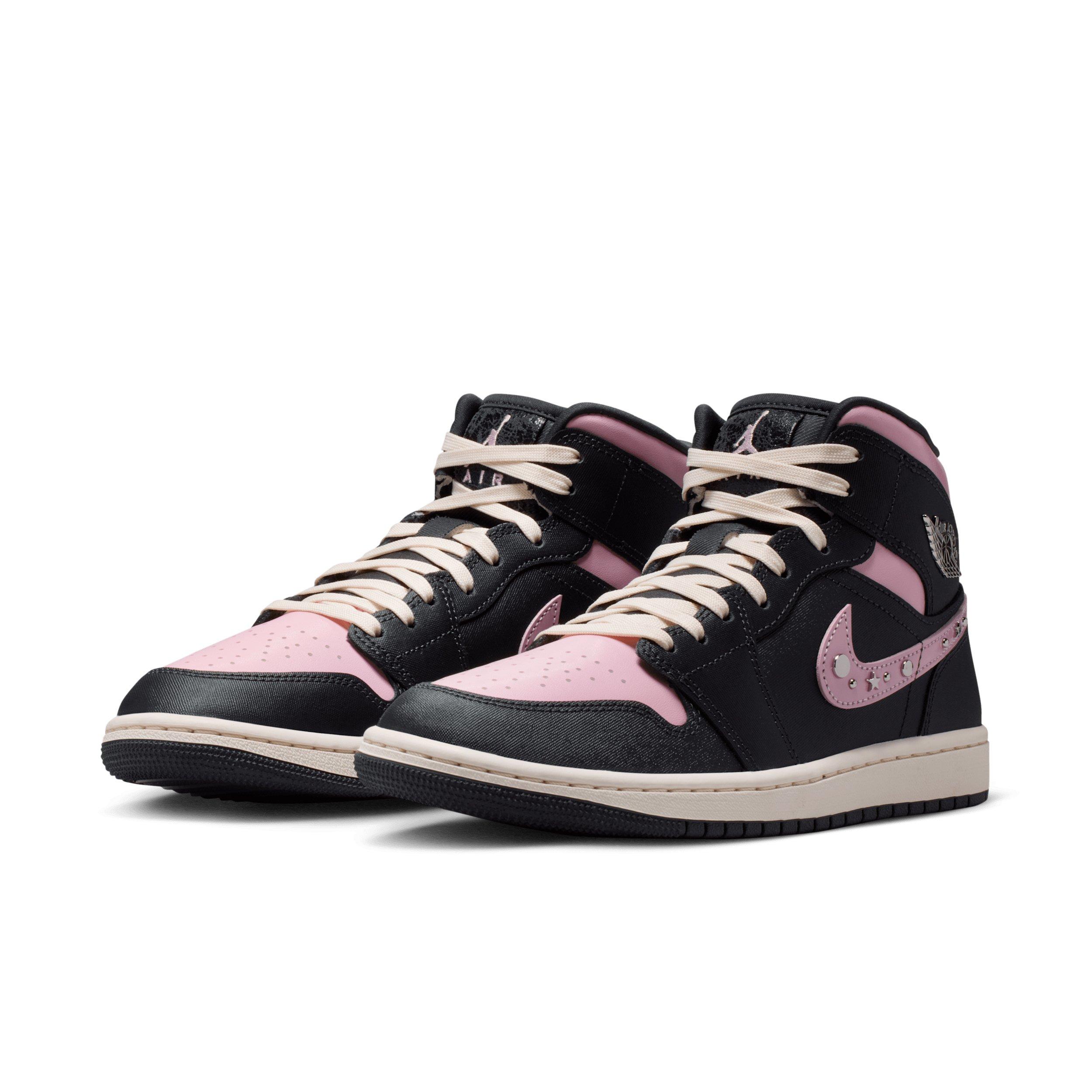 Jordan 1 Mid SE "Anthracite/Iced Carmine/Coconut Milk/Metallic Silver" Women's Shoe - ANTHRACITE/CARMINE/MILK/SILVER Thumbnail View 3