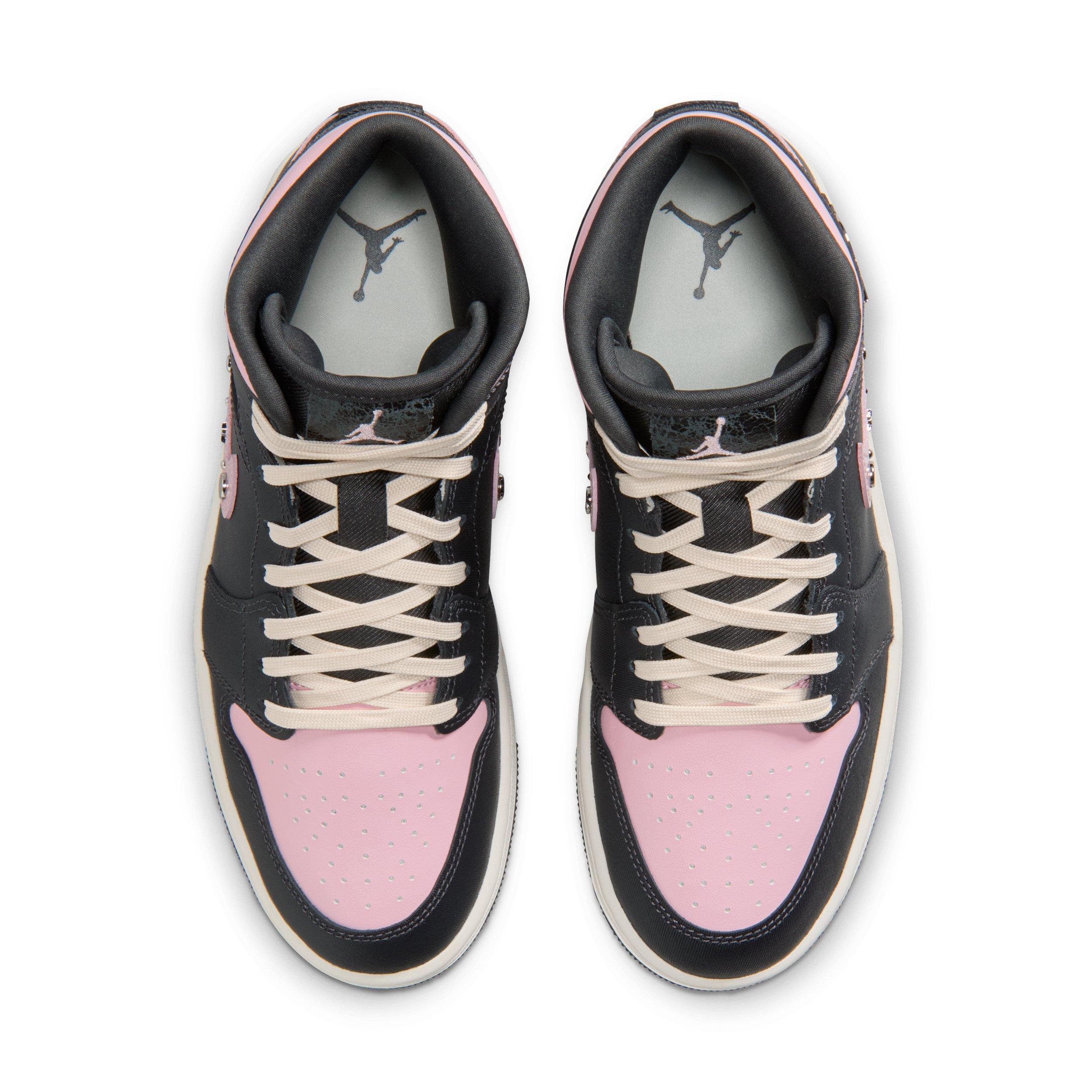 Jordan 1 Mid SE "Anthracite/Iced Carmine/Coconut Milk/Metallic Silver" Women's Shoe - ANTHRACITE/CARMINE/MILK/SILVER Thumbnail View 4