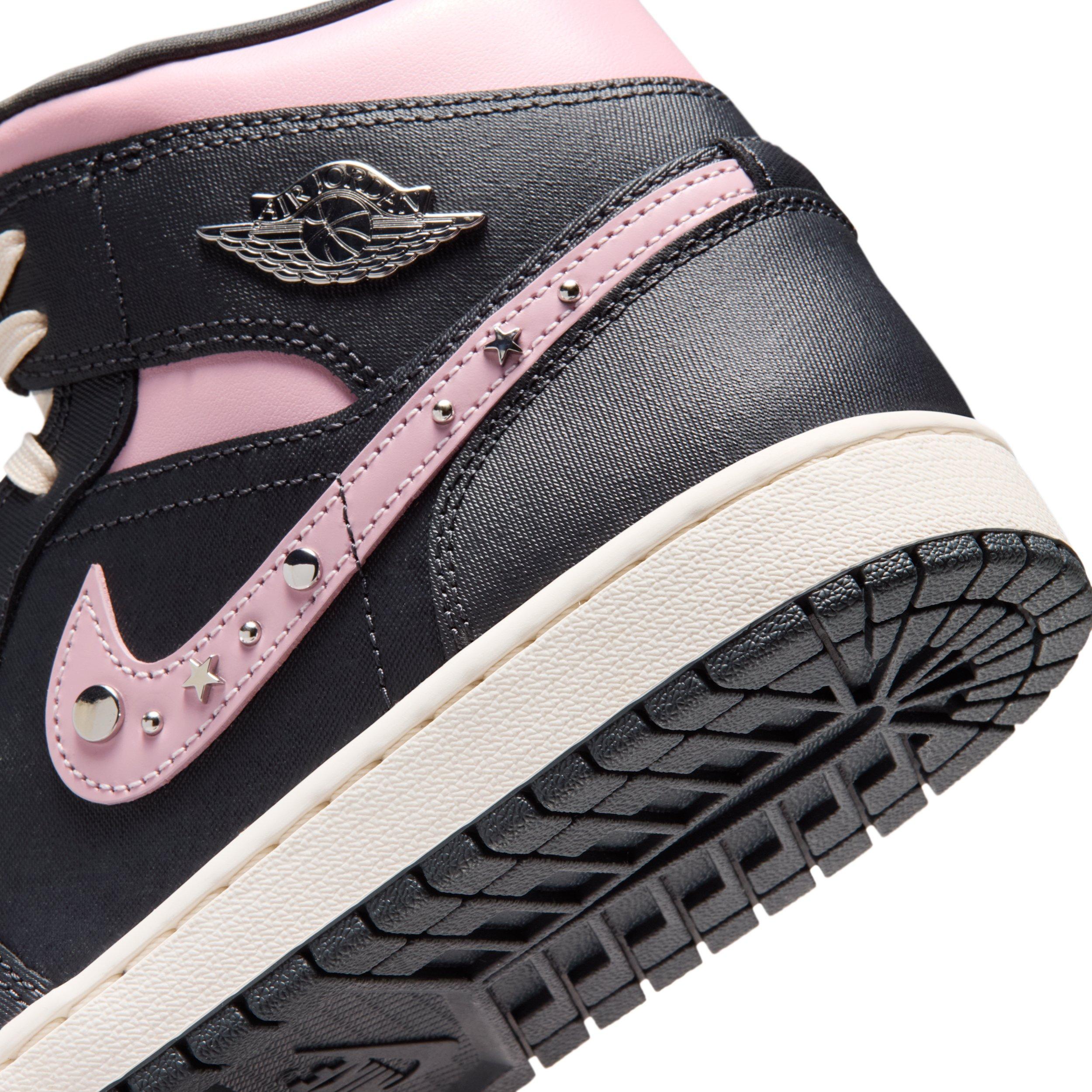 Jordan 1 Mid SE "Anthracite/Iced Carmine/Coconut Milk/Metallic Silver" Women's Shoe - ANTHRACITE/CARMINE/MILK/SILVER Thumbnail View 8