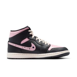 Jordan 1 Mid SE "Anthracite/Iced Carmine/Coconut Milk/Metallic Silver" Women's Shoe