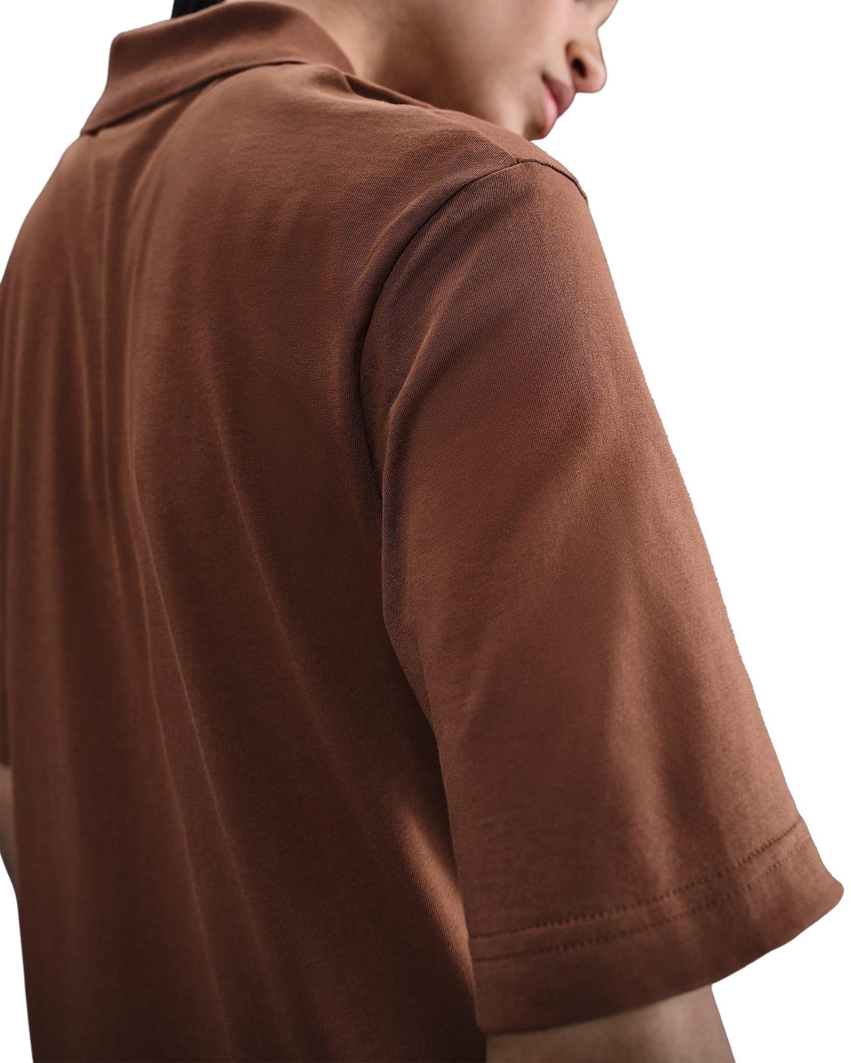 Nike Women's Sportswear Essential Short-Sleeve Polo Dress -Brown - BROWN Thumbnail View 2