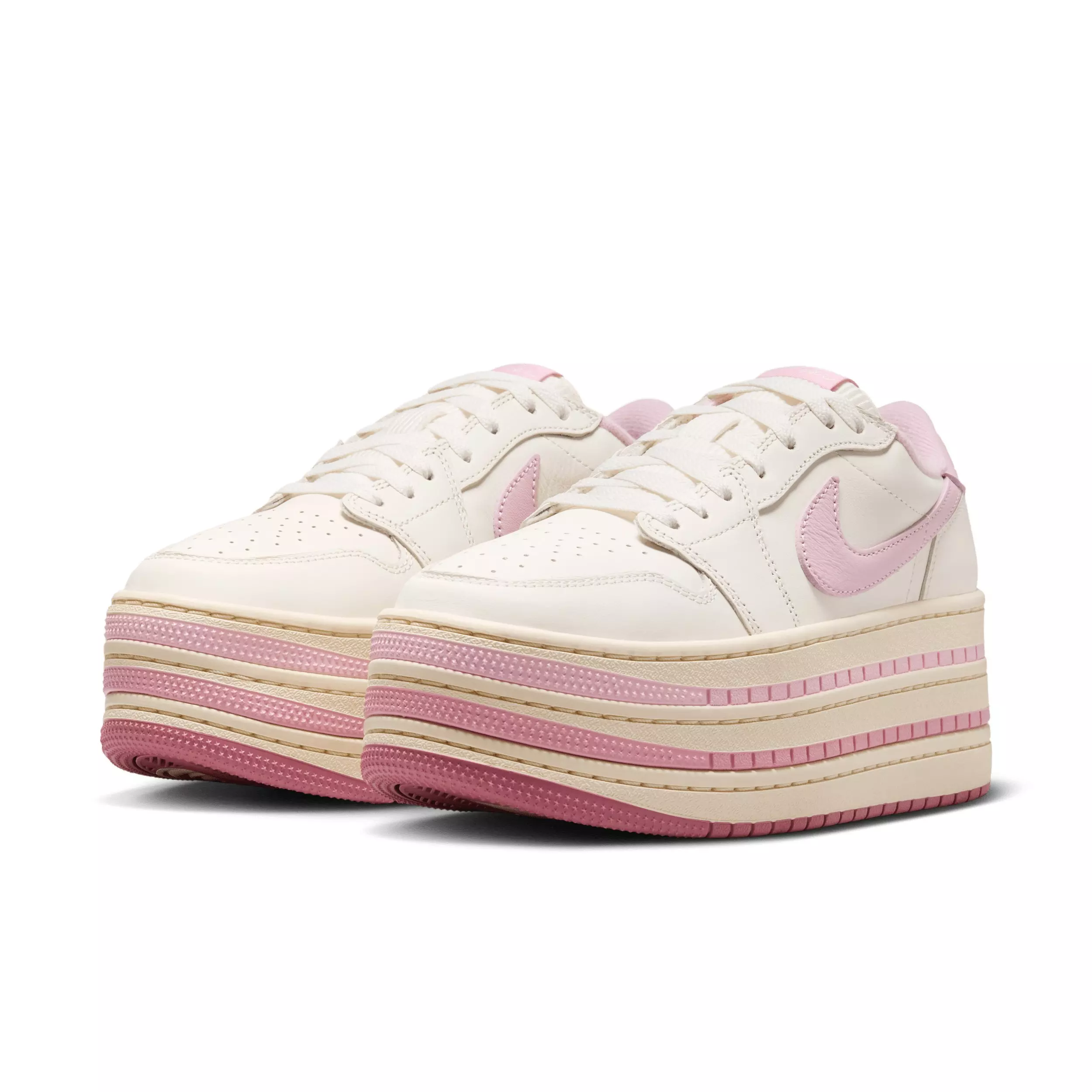 Jordan 1 Triple Stack "Pale Ivory/Muslin/Iced Carmine" Women's Shoe - IVORY/MUSLIN/CARMINE