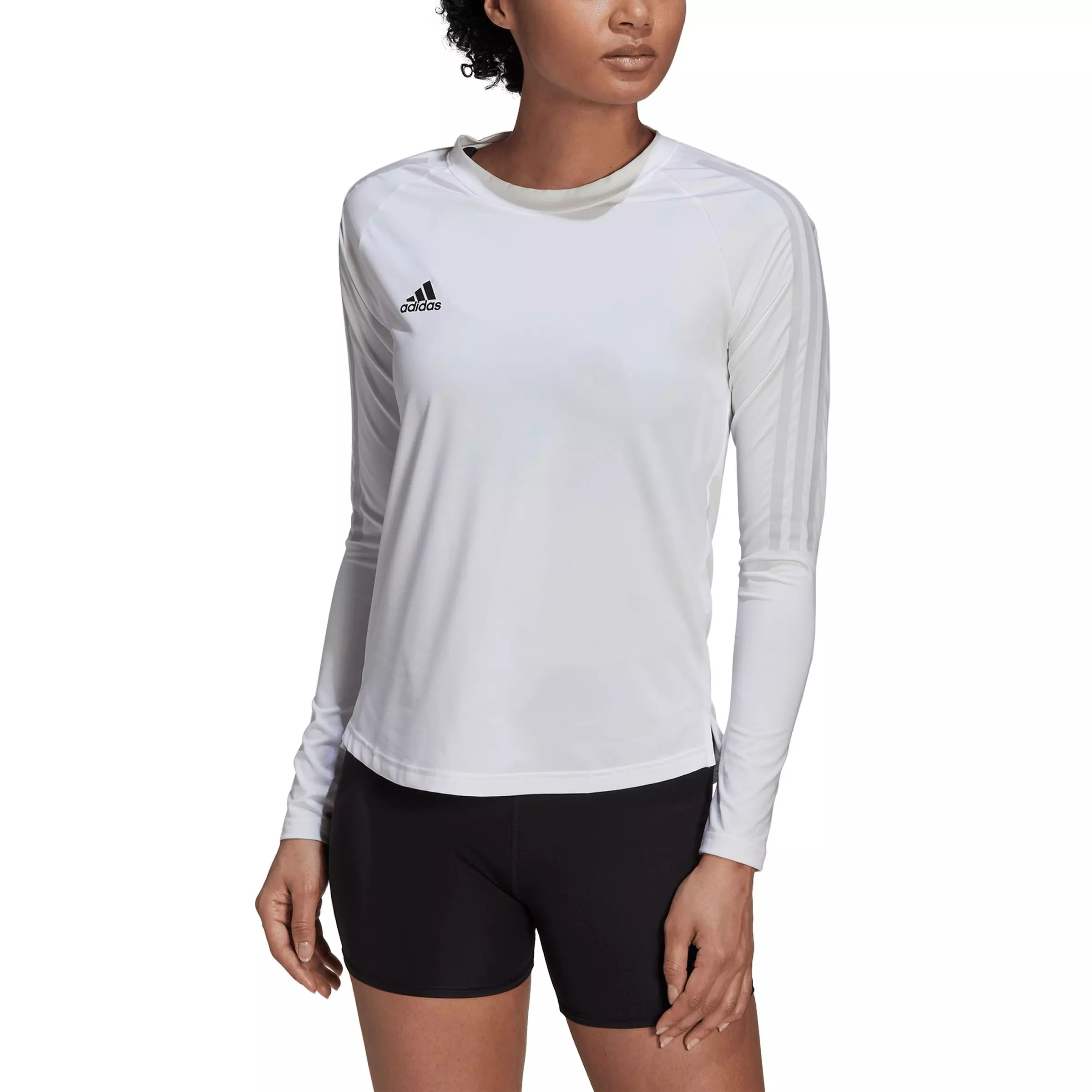 adidas Women's HILO Long Sleeve Volleyball Jersey -White/Lt Grey - WHITE/LT GREY