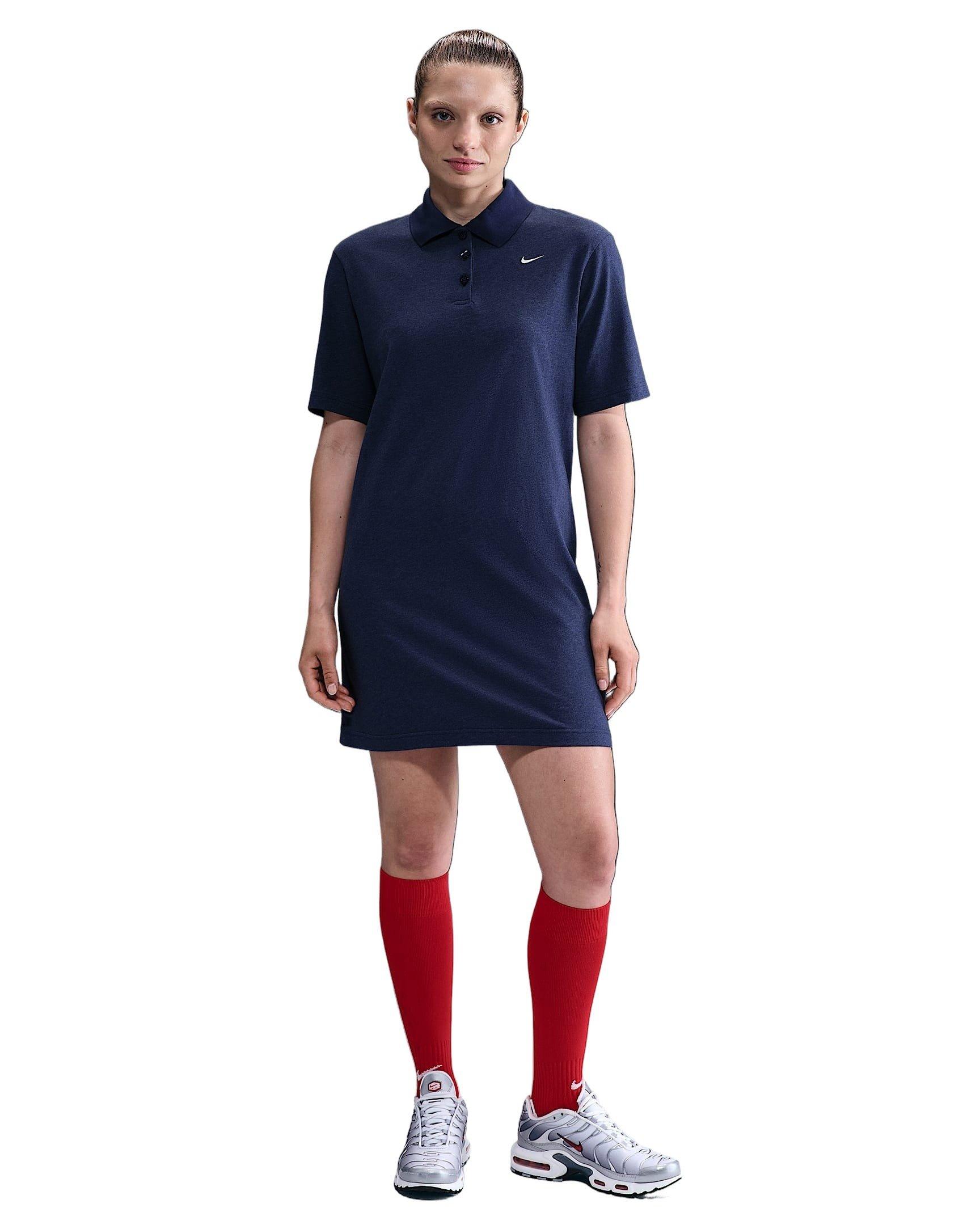 Nike Women's Sportswear Essential Short-Sleeve Polo Dress -Navy - NAVY Thumbnail View 1
