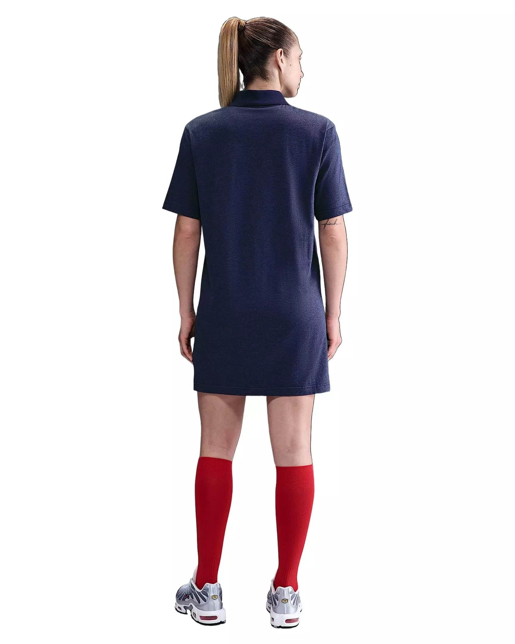 Nike Women's Sportswear Essential Short-Sleeve Polo Dress -Navy - NAVY
