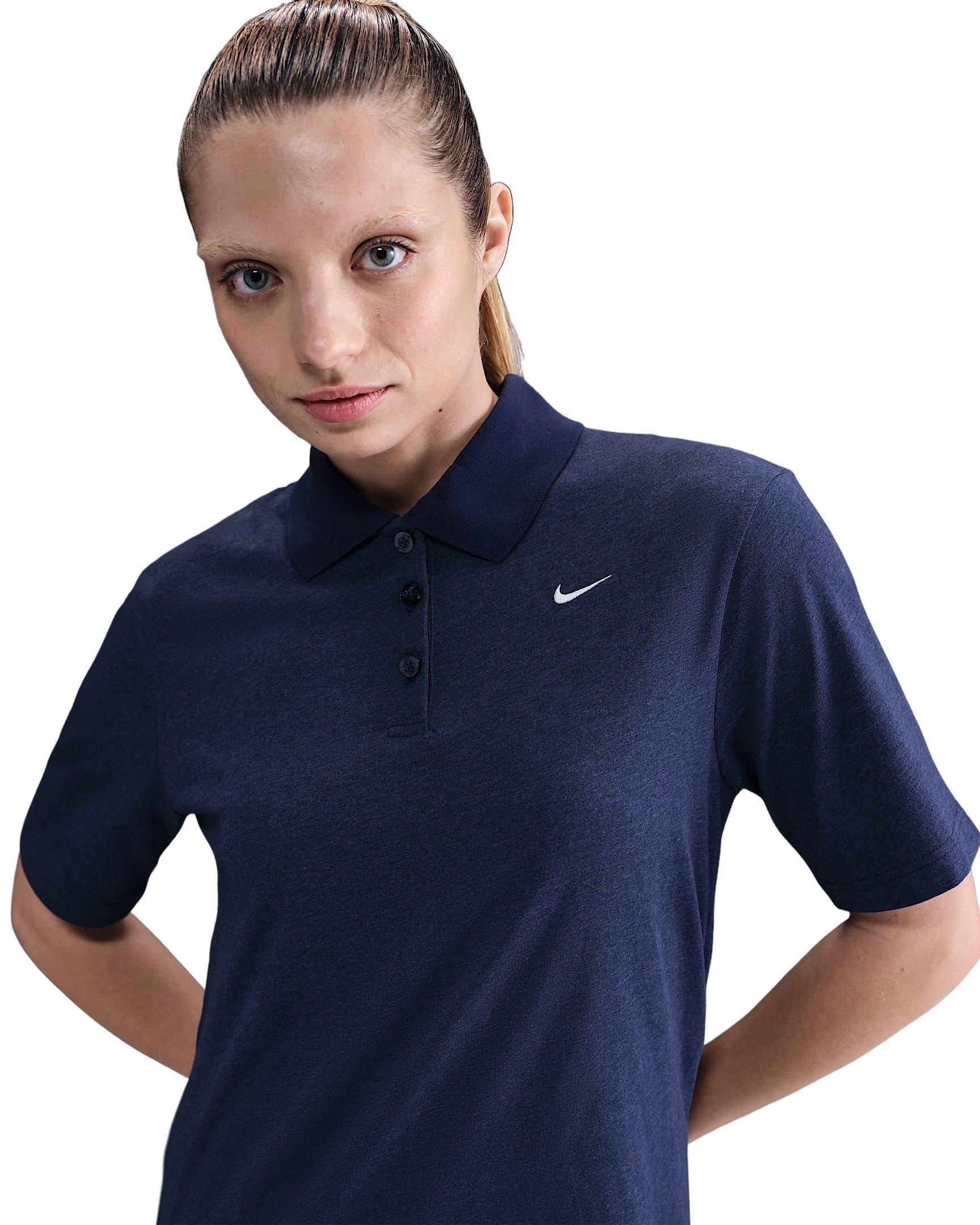 Nike Women's Sportswear Essential Short-Sleeve Polo Dress -Navy - NAVY Thumbnail View 4