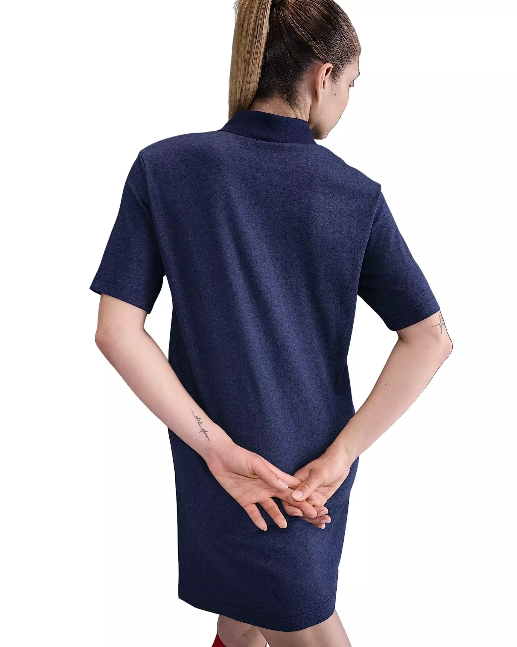 Nike Women's Sportswear Essential Short-Sleeve Polo Dress - Navy - NAVY