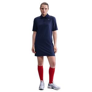Nike Women's Sportswear Essential Short-Sleeve Polo Dress -Navy