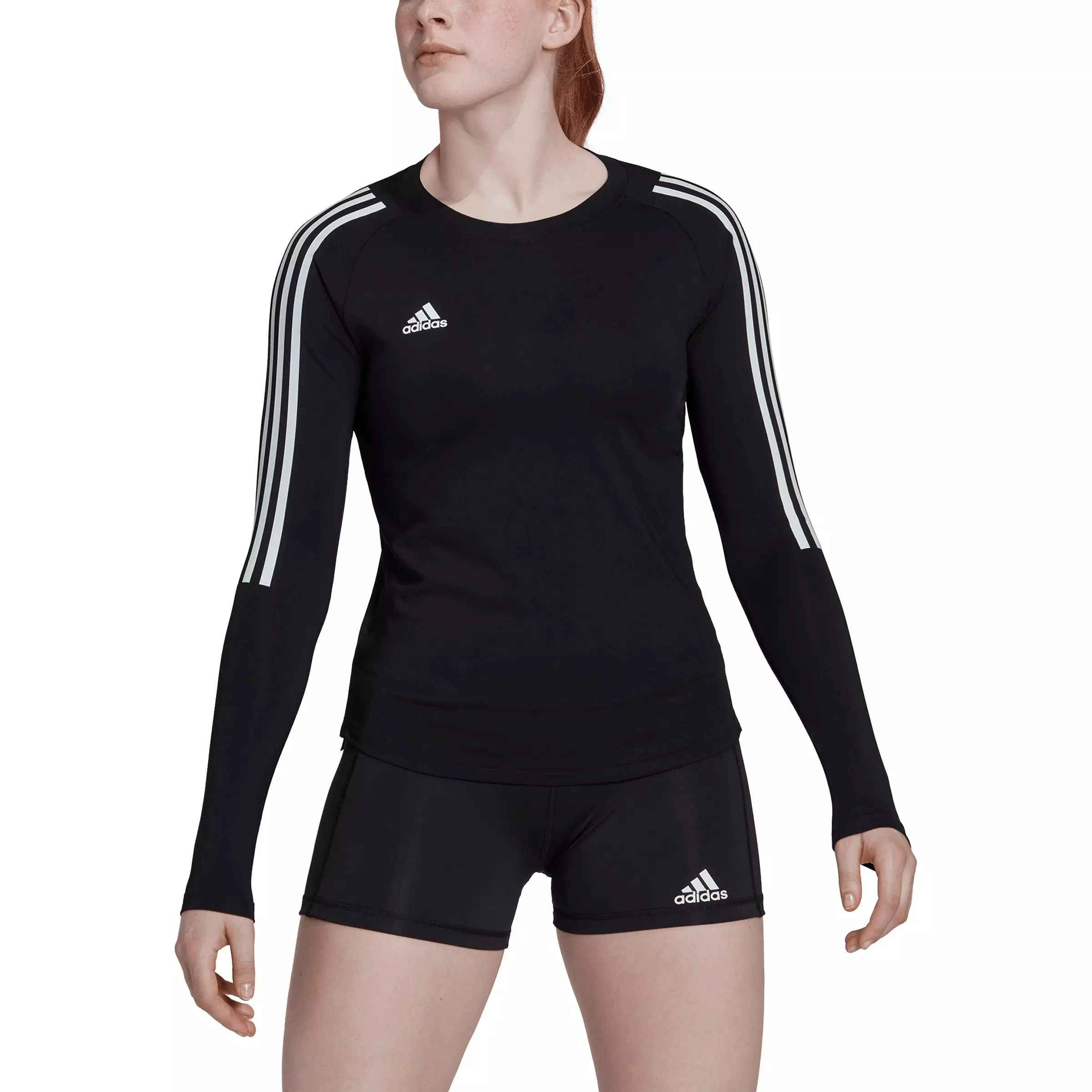 adidas Women's HILO Long Sleeve Volleyball Jersey -Black - BLACK