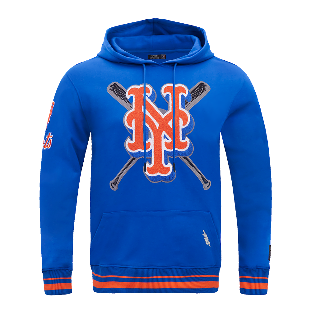 Pro Standard Men's MLB New York Mets Mashup Rib PO Hoodie - Royal/Orange - ROYAL/ORANGE Thumbnail View 1