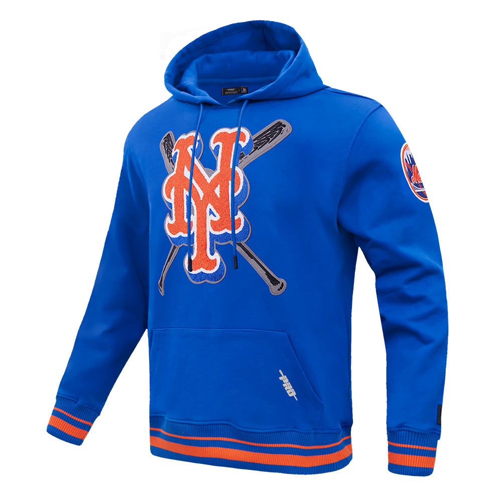 Pro Standard Men's MLB New York Mets Mashup Rib PO Hoodie -Royal/Orange - ROYAL/ORANGE Thumbnail View 3