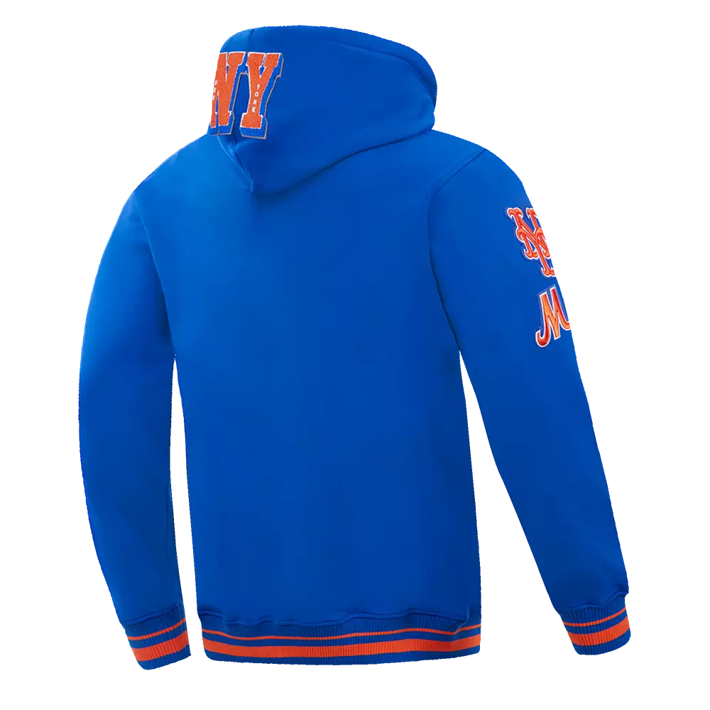 Pro Standard Men's MLB New York Mets Mashup Rib PO Hoodie - Royal/Orange - ROYAL/ORANGE