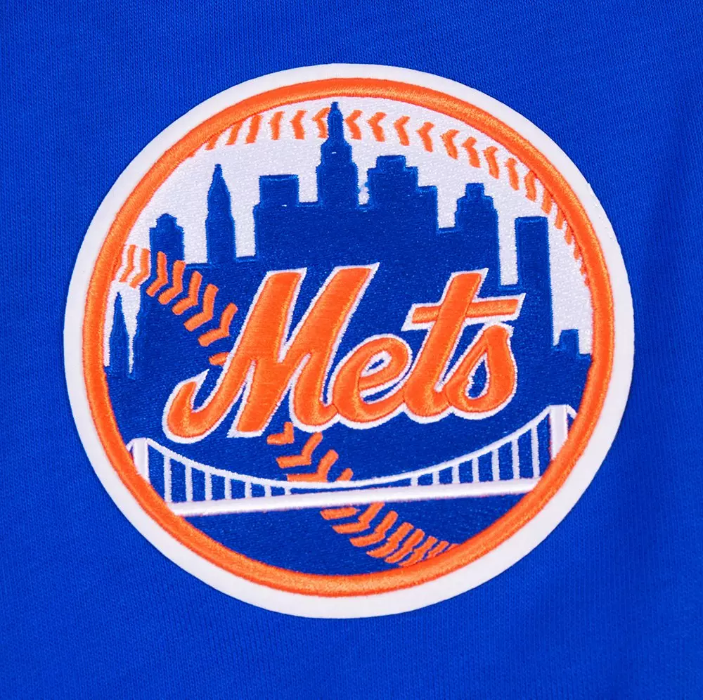 Pro Standard Men's MLB New York Mets Mashup Rib PO Hoodie -Royal/Orange - ROYAL/ORANGE