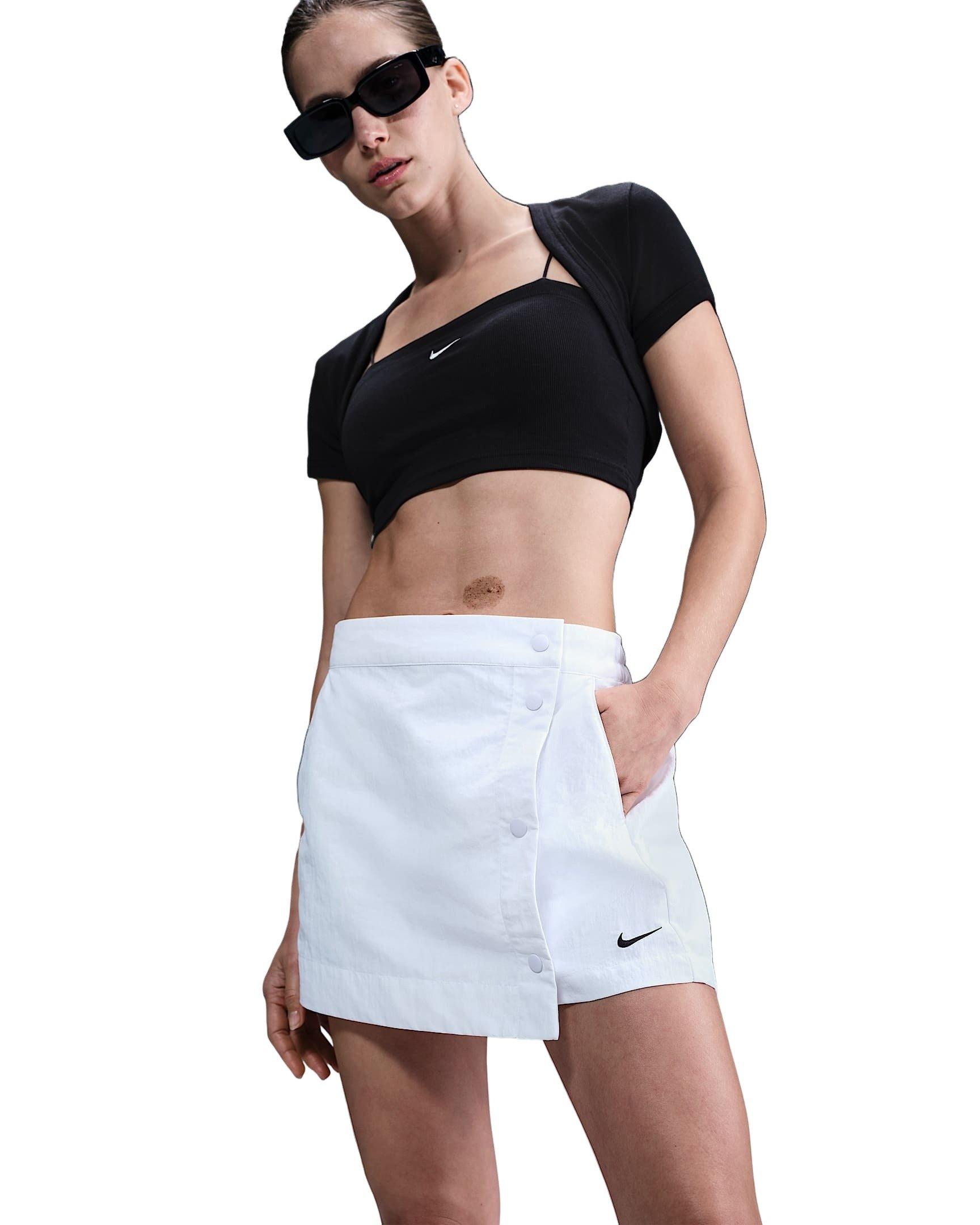 Nike Women's Sportswear Essential Woven Skort - White - WHITE Thumbnail View 3