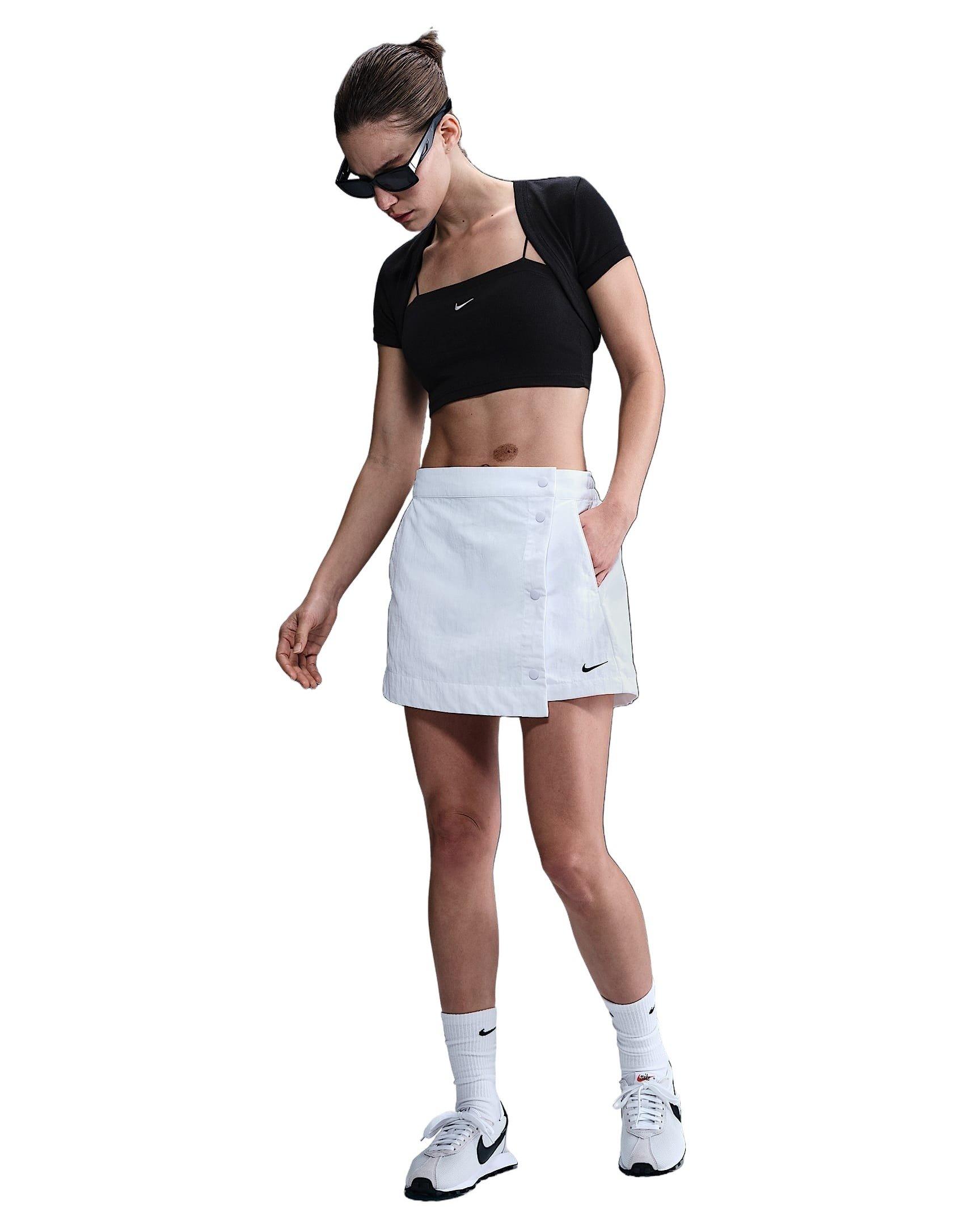 Nike Women's Sportswear Essential Woven Skort -White - WHITE Thumbnail View 4