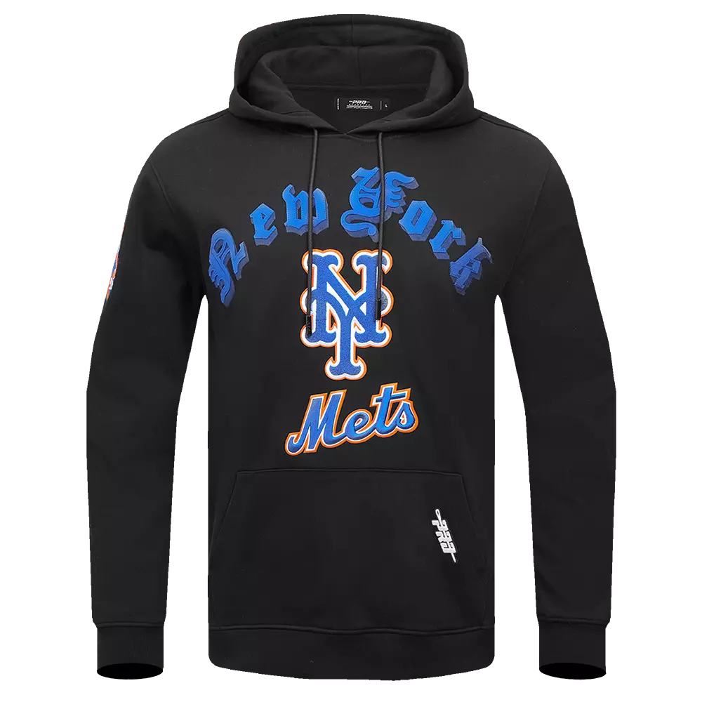 Pro Standard Men's MLB New York Mets Old English PO Hoodie -Black - BLACK