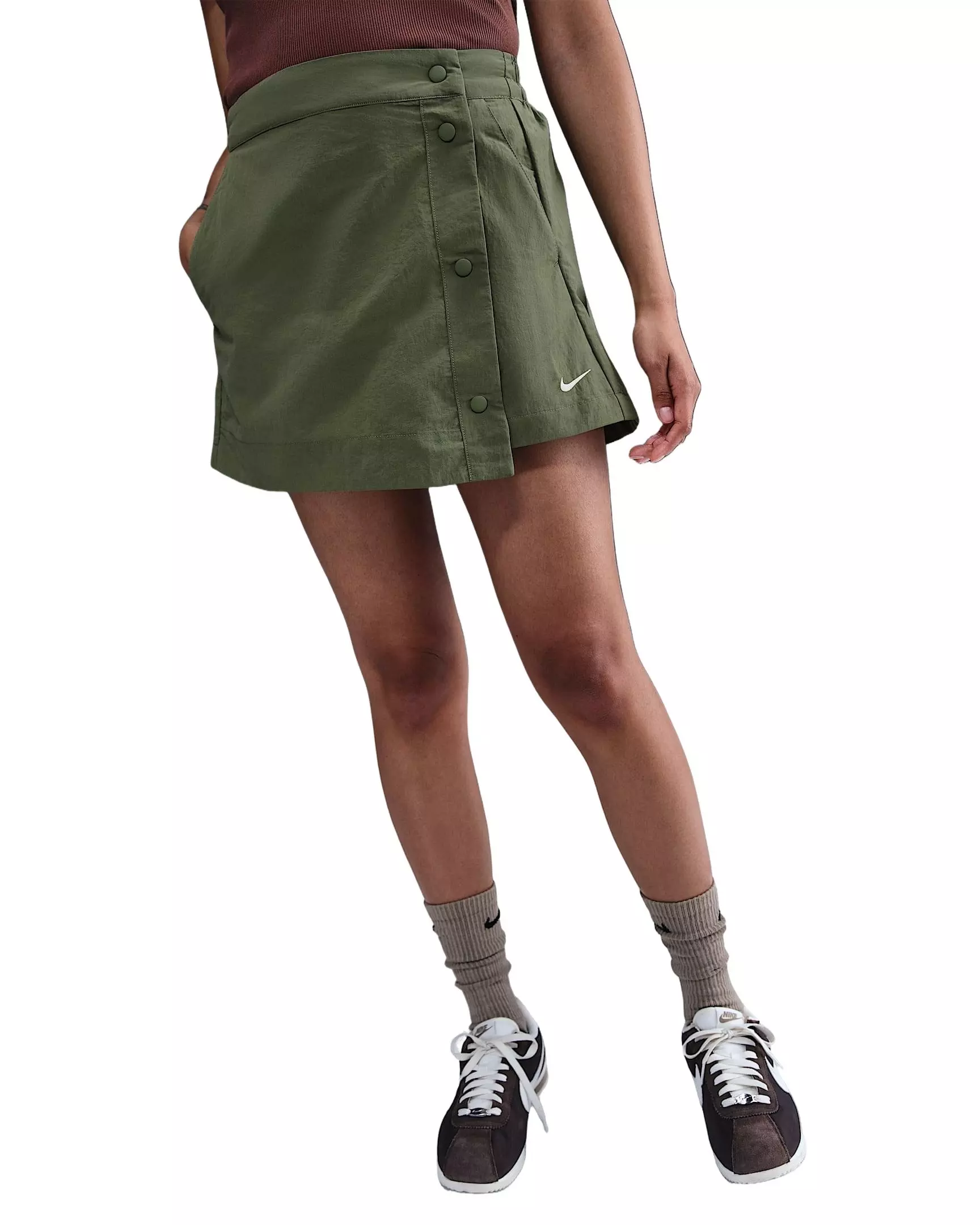 Nike Women's Sportswear Essential Woven Skort - Olive - OLIVE
