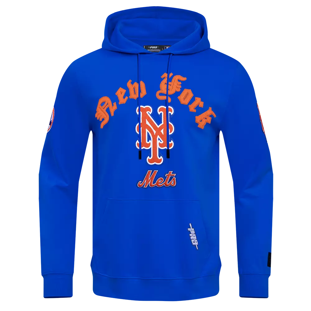 Pro Standard Men's MLB New York Mets Old English PO Hoodie -Blue - BLUE