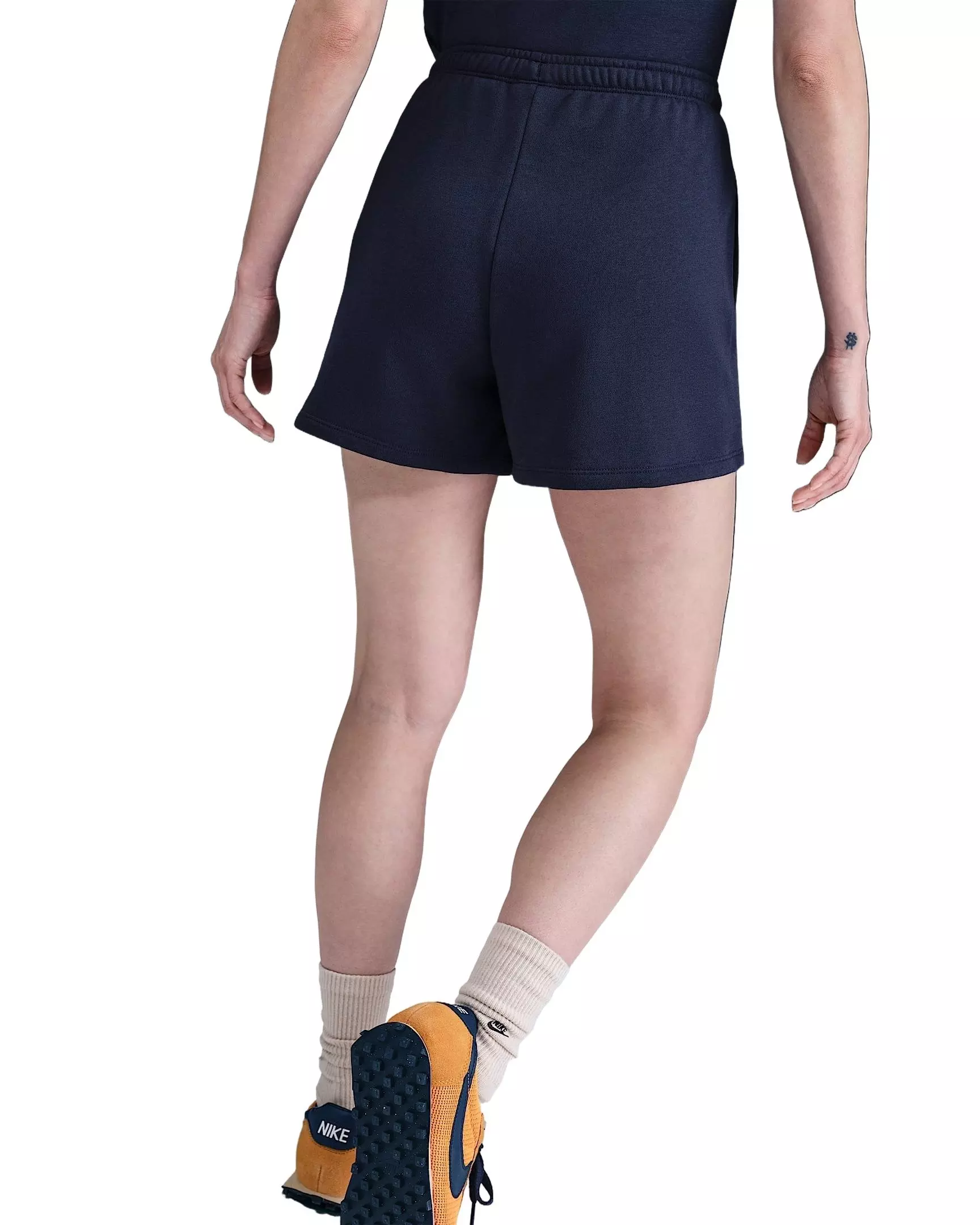 Nike Women's Sportswear Chill Terry Mid-Rise 4" French Terry Shorts -Navy - NAVY