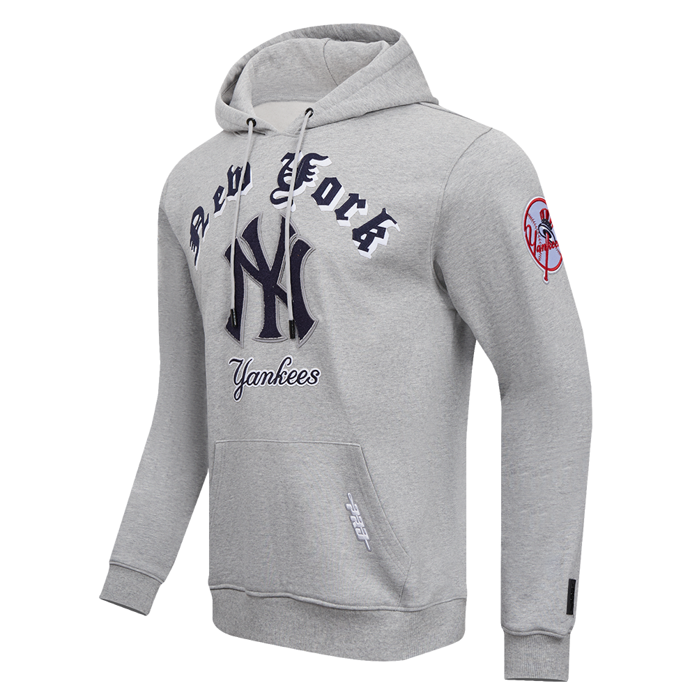 Pro Standard Men's MLB New York Yankees Old English PO Hoodie - Grey - GREY Thumbnail View 3