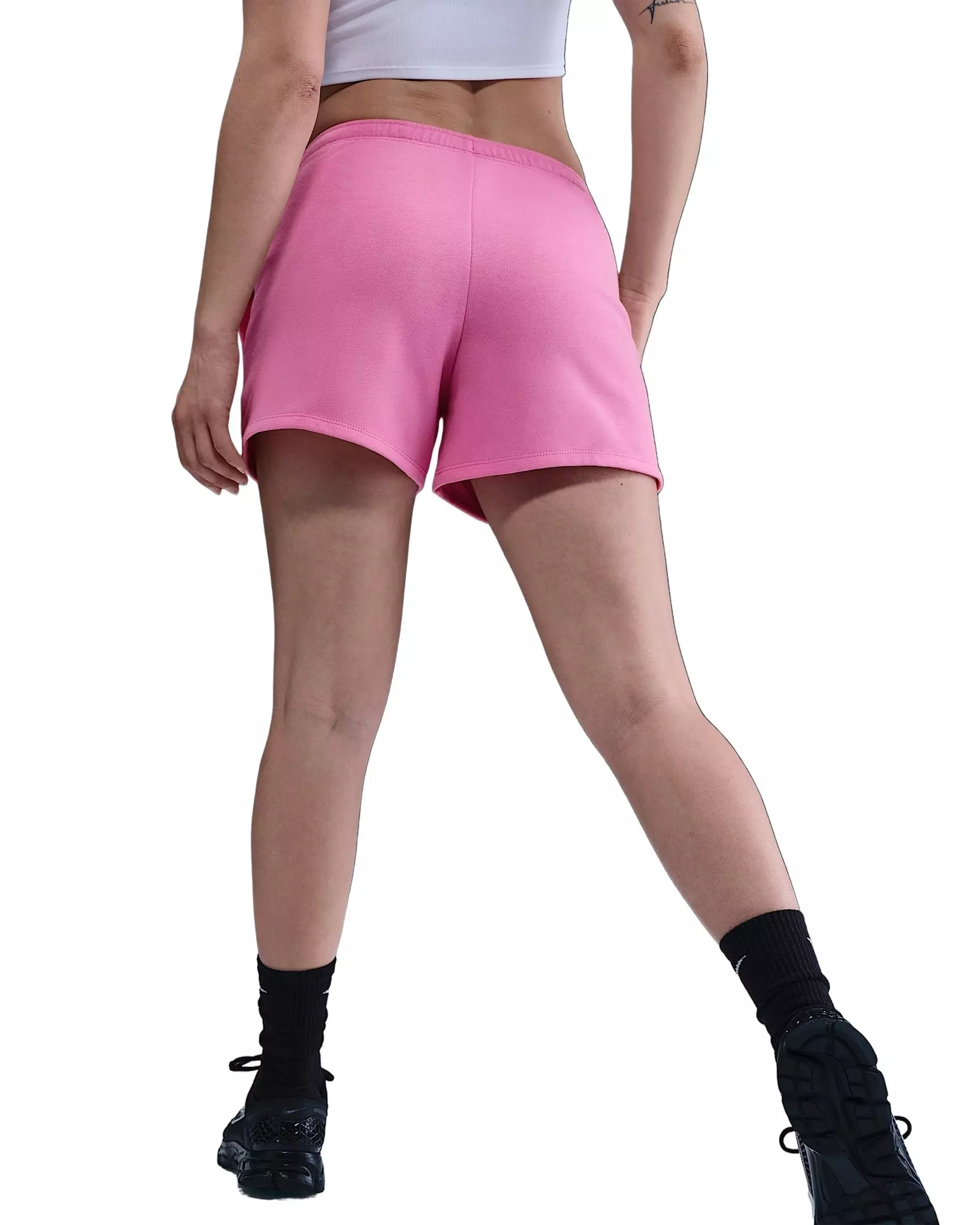 Nike Women's Sportswear Chill Terry Mid-Rise 4" French Terry Shorts -Pink - PINK