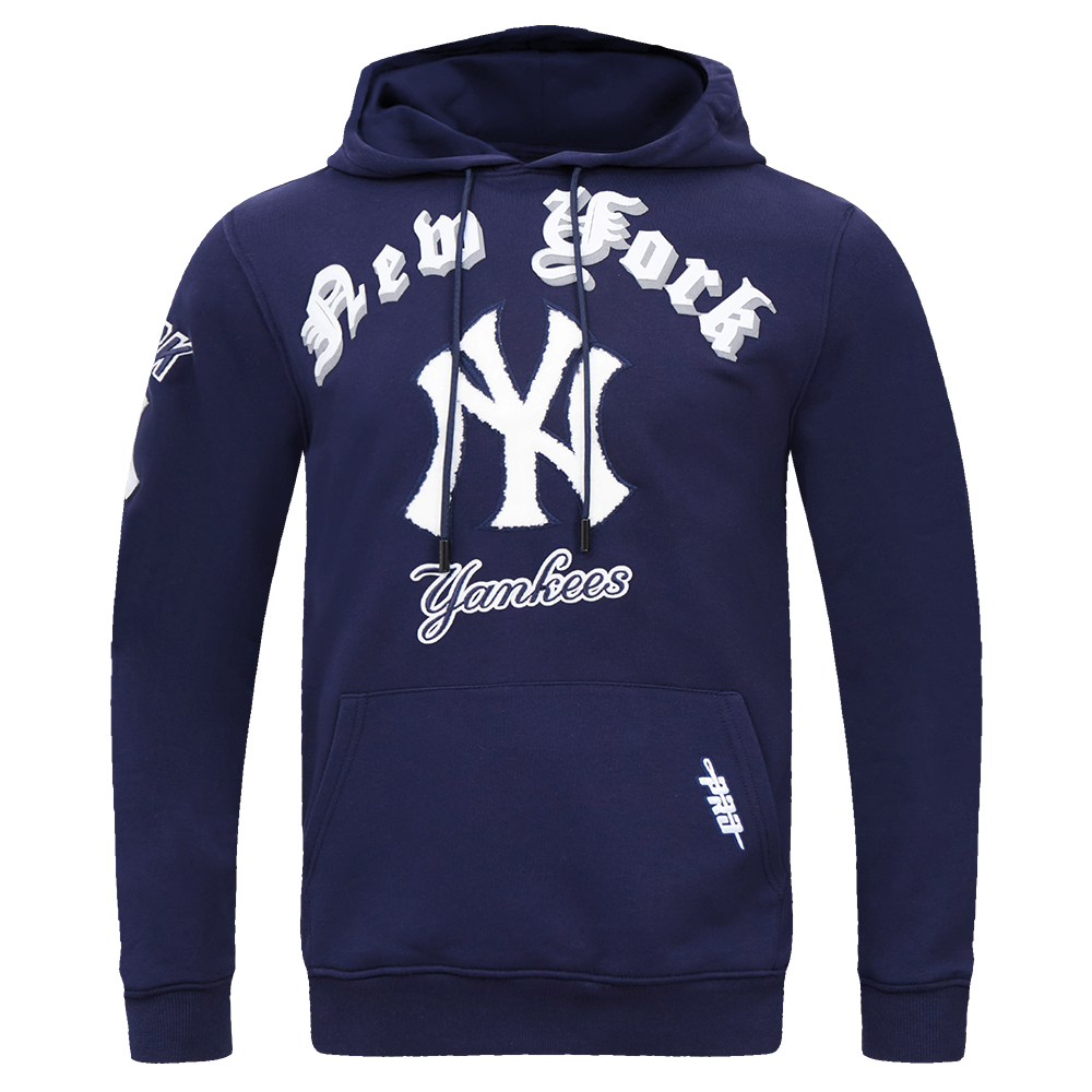 Pro Standard Men's MLB New York Yankees Old English PO Hoodie -Navy - NAVY Thumbnail View 1