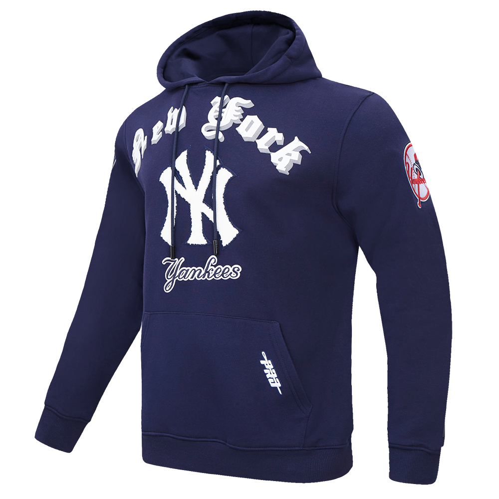 Pro Standard Men's MLB New York Yankees Old English PO Hoodie - Navy - NAVY Thumbnail View 3