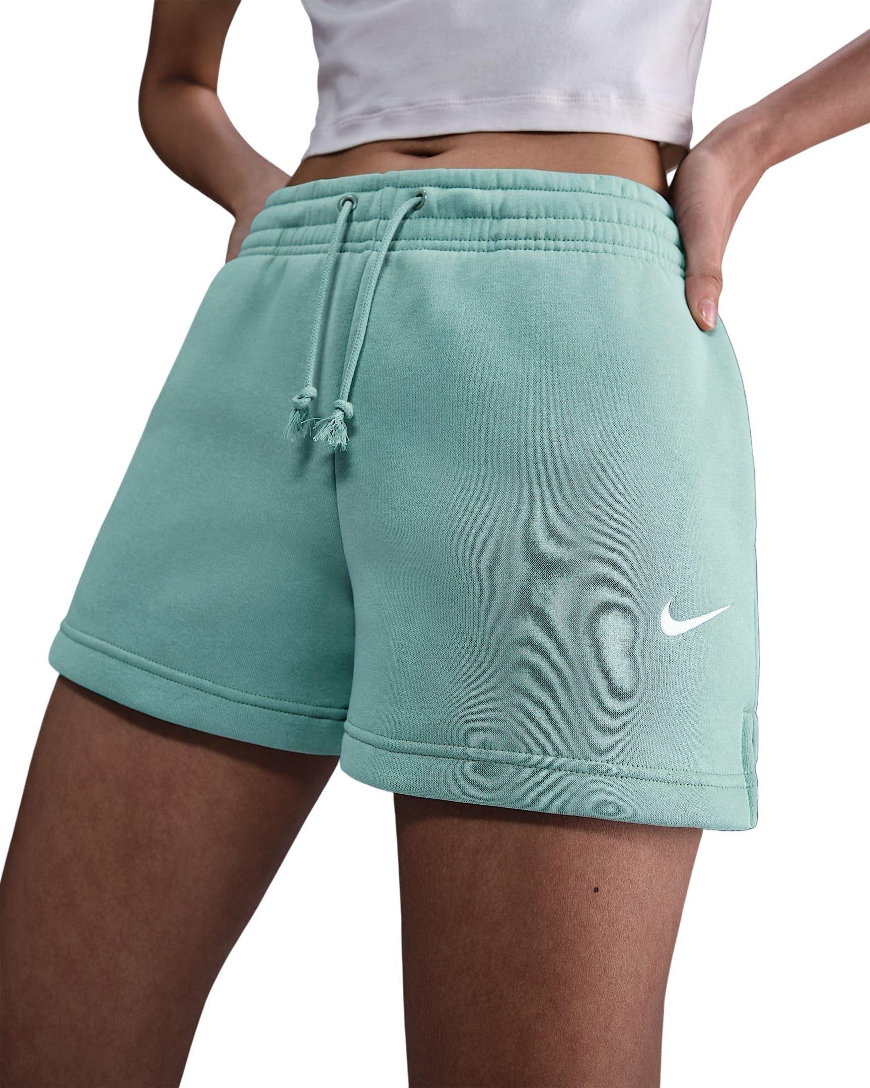 Nike Women's Sportswear Phoenix Fleece Mid-Rise 4" Shorts -Green - GREEN Thumbnail View 1