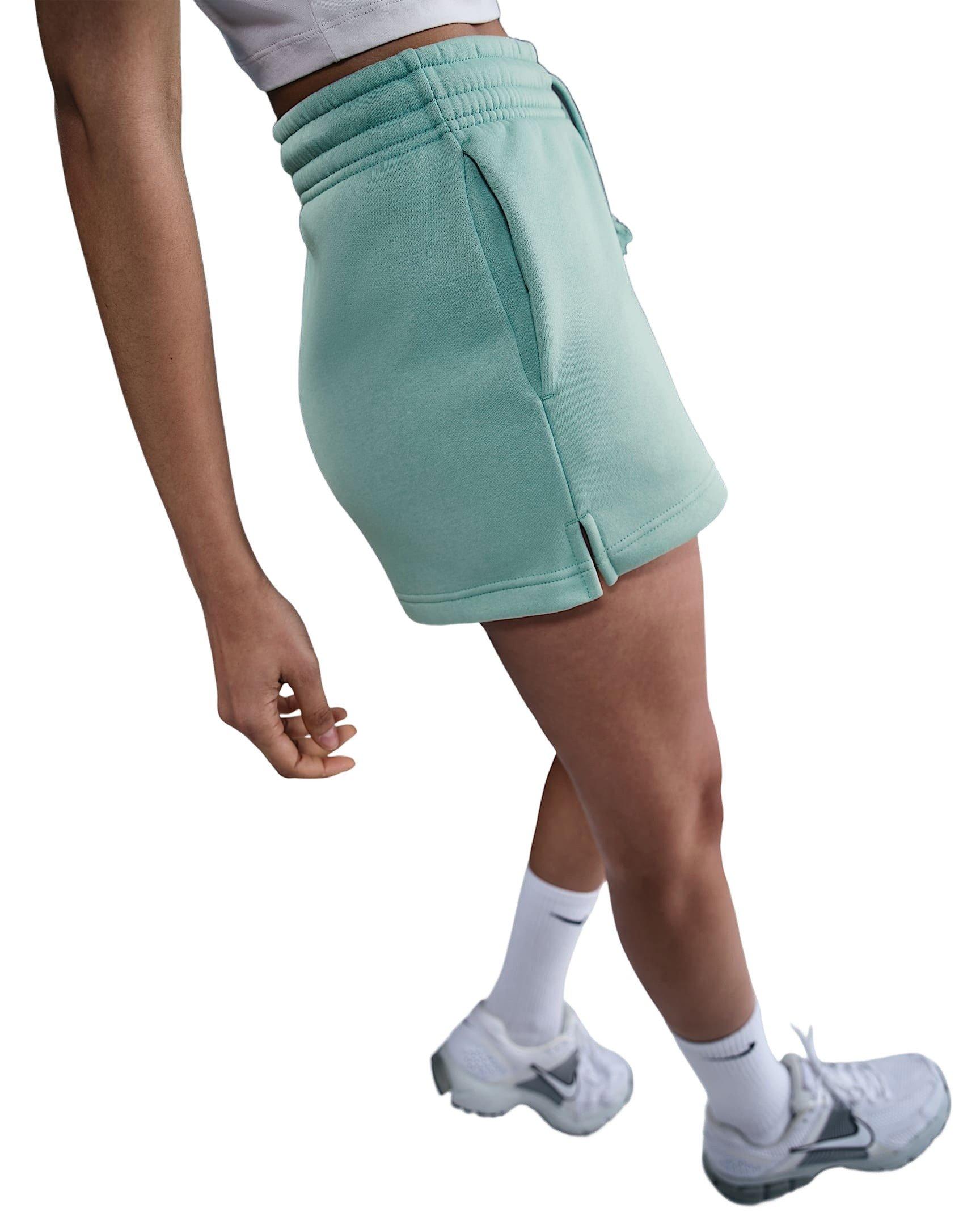 Nike Women's Sportswear Phoenix Fleece Mid-Rise 4" Shorts -Green - GREEN Thumbnail View 2