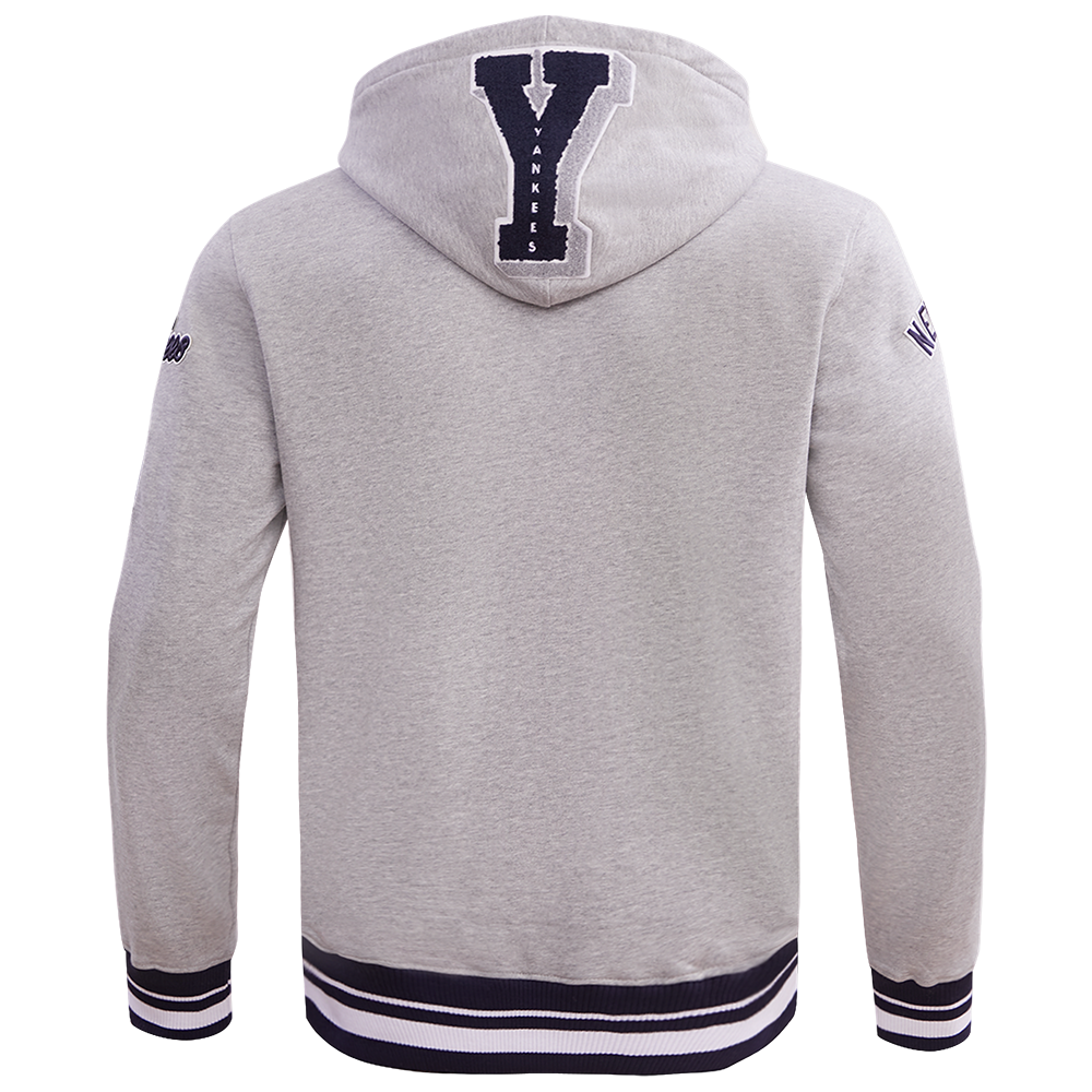 Pro Standard Men's MLB New York Yankees Mashup Rib PO Hoodie - Grey/Navy - GREY/NAVY Thumbnail View 2