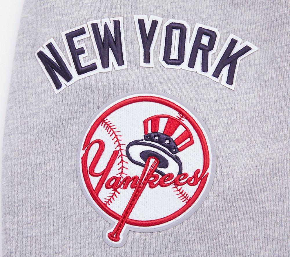 Pro Standard Men's MLB New York Yankees Mashup Rib PO Hoodie -Grey/Navy - GREY/NAVY Thumbnail View 6