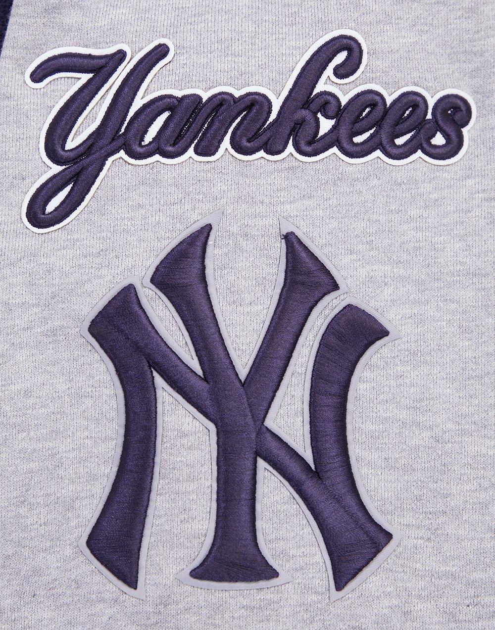 Pro Standard Men's MLB New York Yankees Mashup Rib PO Hoodie -Grey/Navy - GREY/NAVY Thumbnail View 7