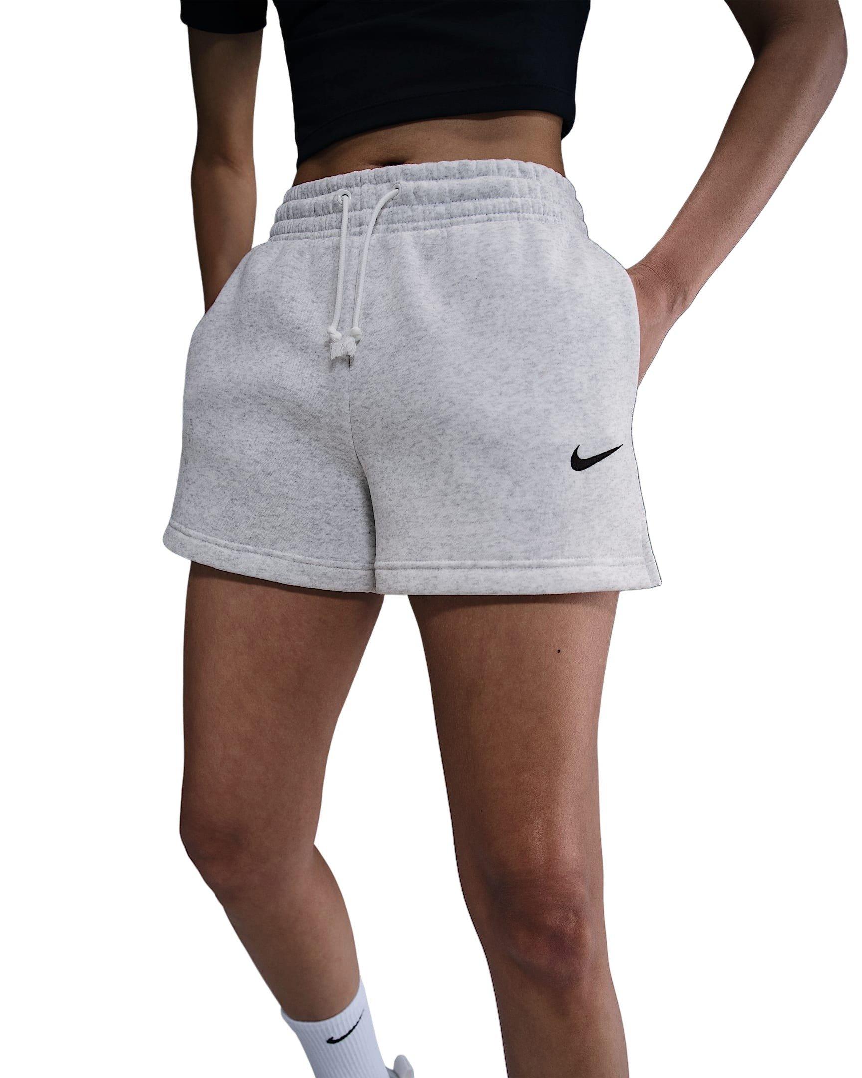 Nike Women's Sportswear Phoenix Fleece Mid-Rise 4" Shorts -Birch - BIRCH Thumbnail View 1