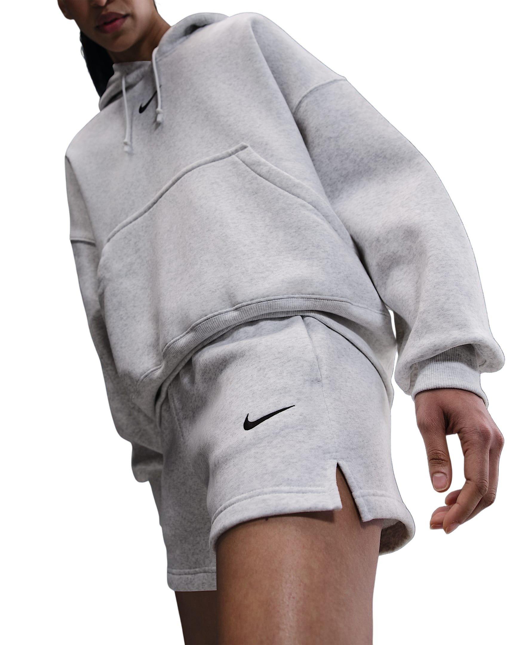 Nike Women's Sportswear Phoenix Fleece Mid-Rise 4" Shorts -Birch - BIRCH Thumbnail View 3