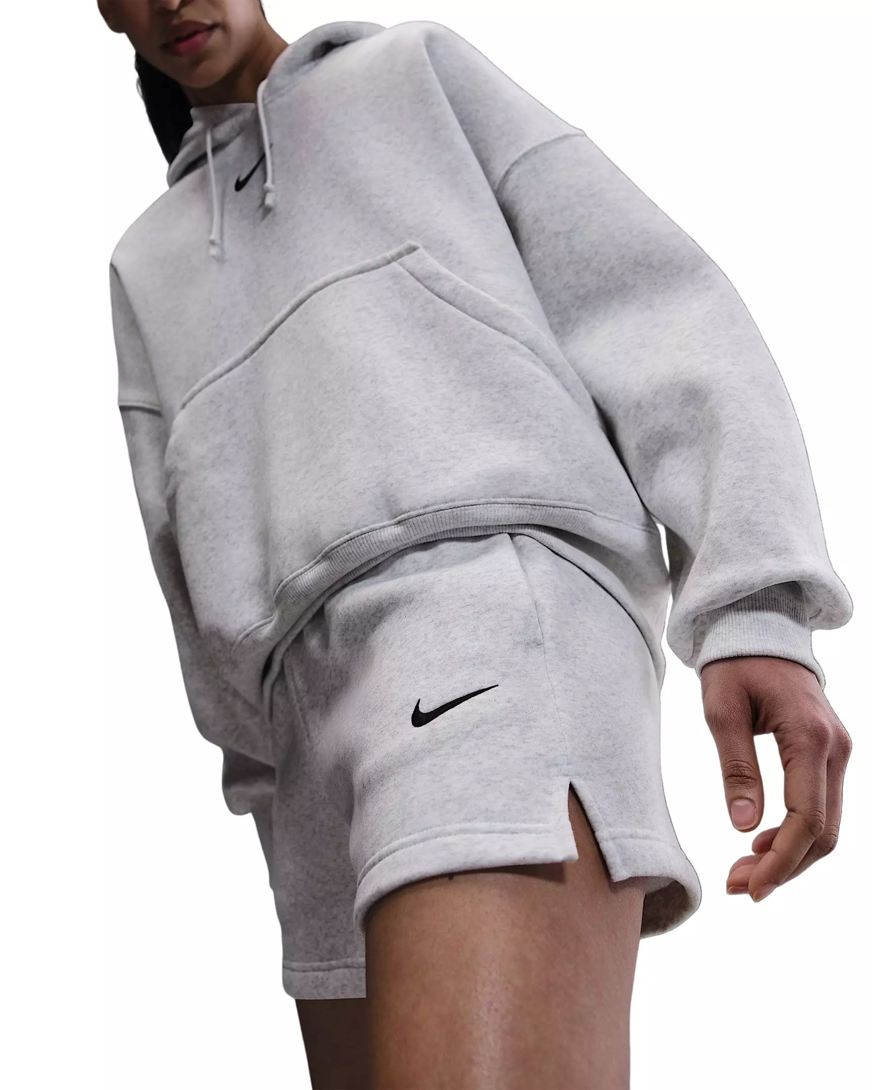 Nike Women's Sportswear Phoenix Fleece Mid-Rise 4" Shorts -Birch - BIRCH