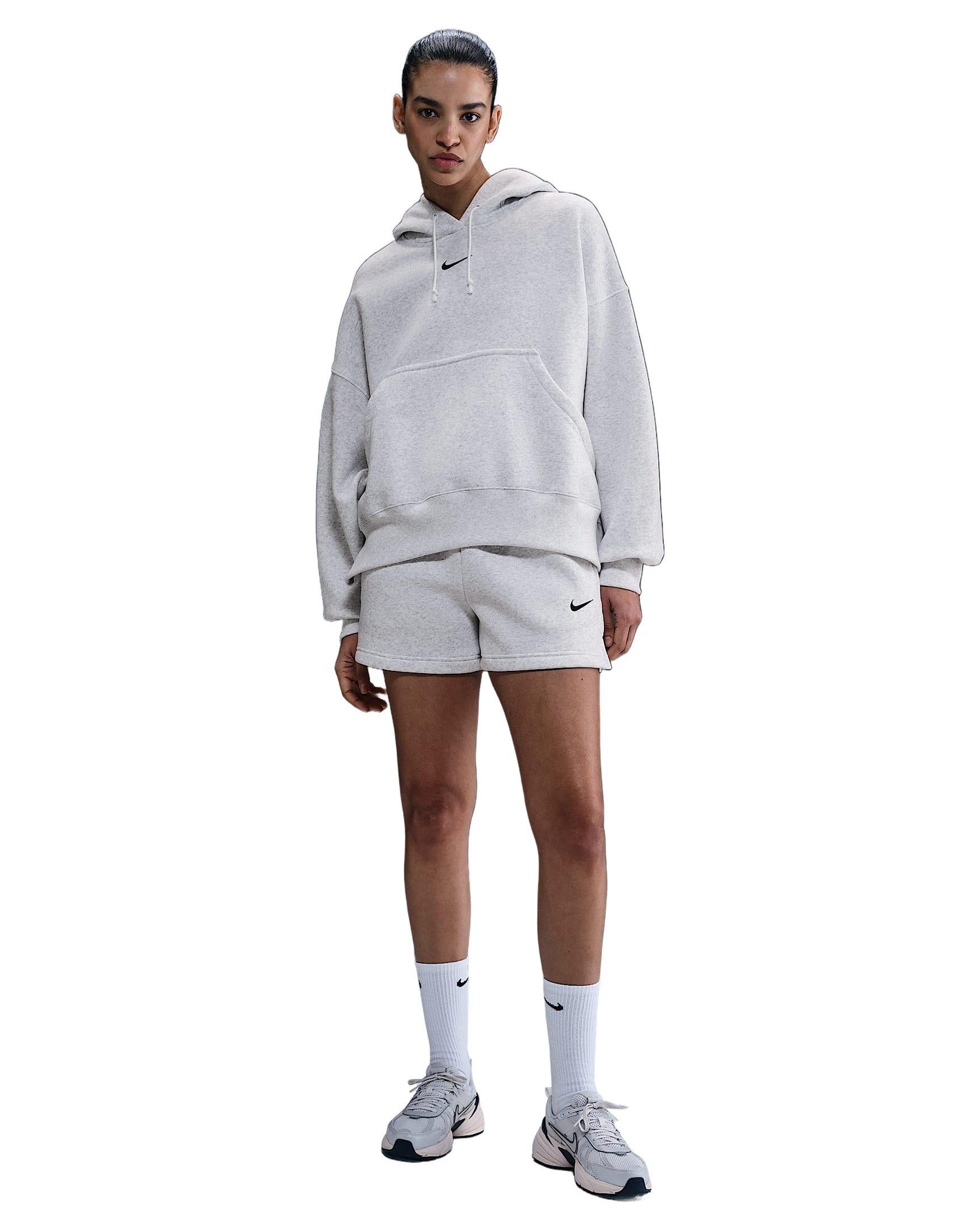 Nike Women's Sportswear Phoenix Fleece Mid-Rise 4" Shorts -Birch - BIRCH Thumbnail View 4