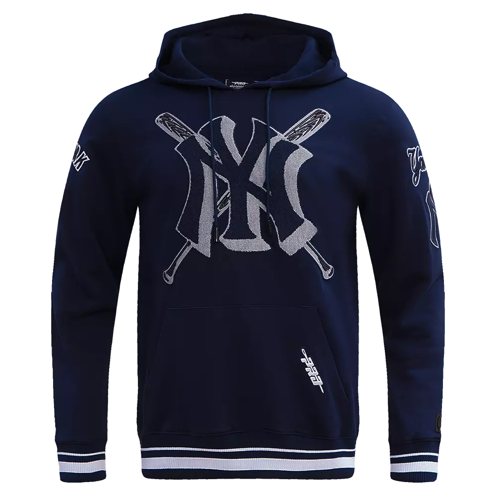 Pro Standard Men's MLB New York Yankees Mashup Rib PO Hoodie - Navy - NAVY