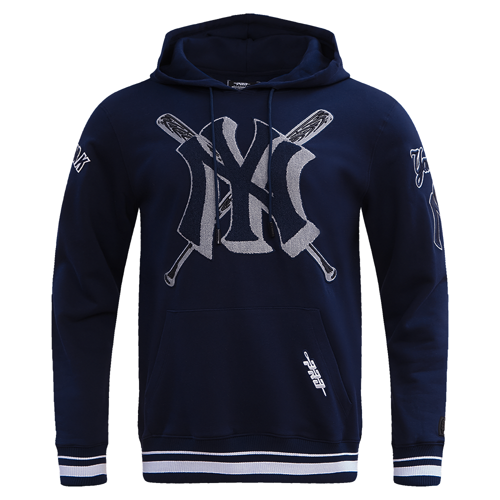 Pro Standard Men's MLB New York Yankees Mashup Rib PO Hoodie -Navy - NAVY Thumbnail View 1