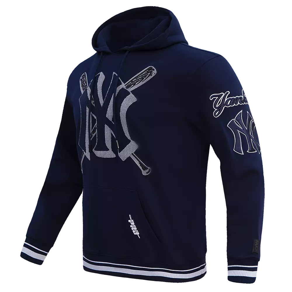 Pro Standard Men's MLB New York Yankees Mashup Rib PO Hoodie - Navy - NAVY